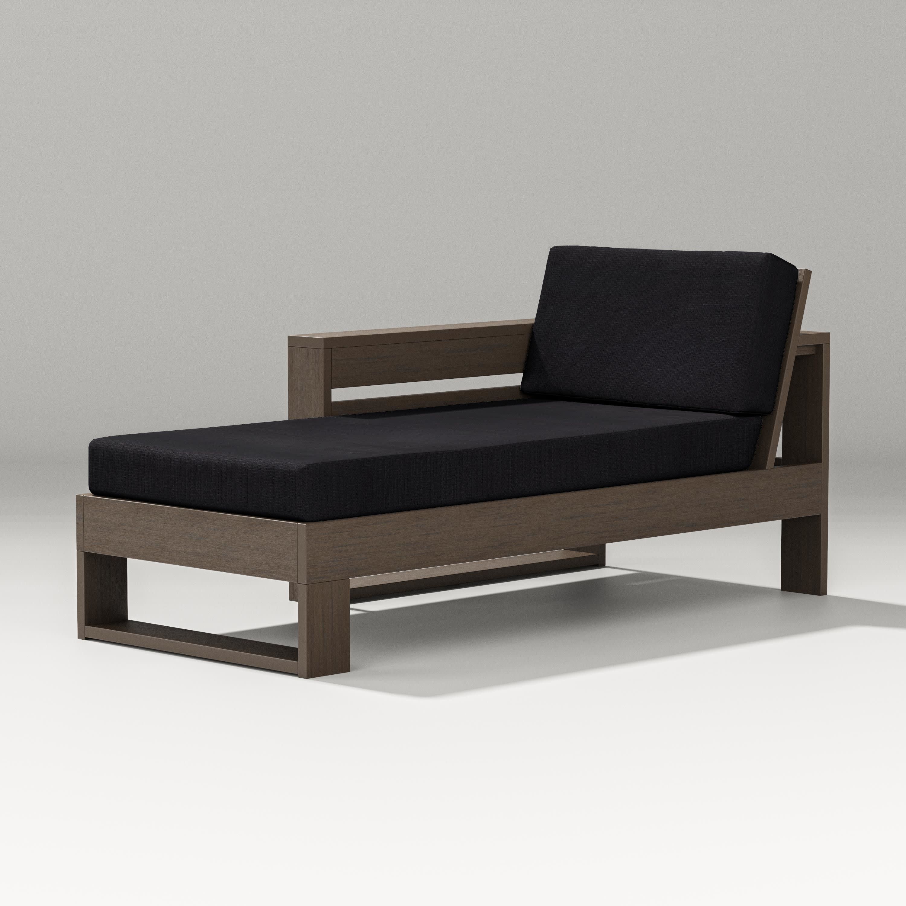 Latitude Modular Left Arm Chaise in Kona / Midnight Linen