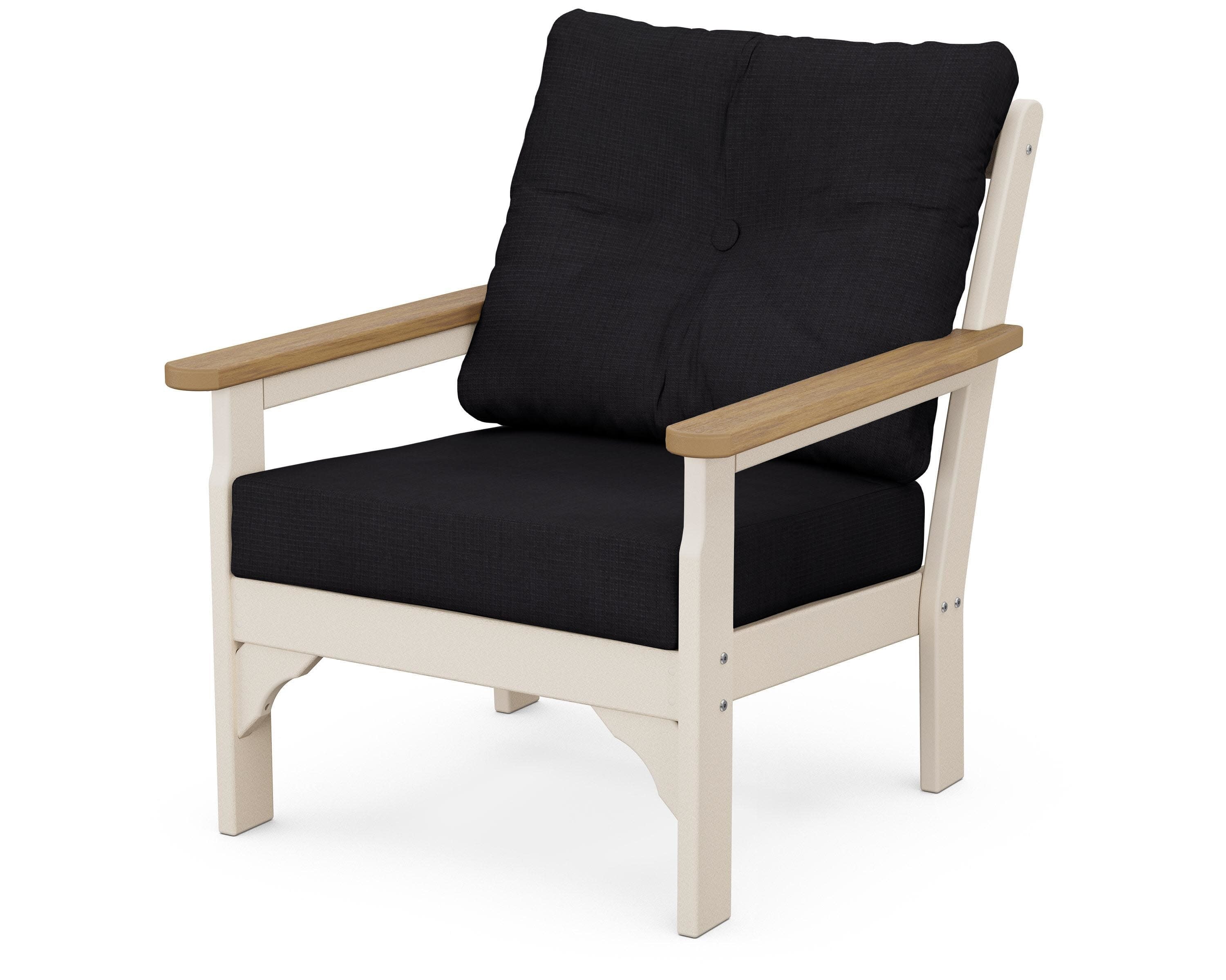 Vineyard Deep Seating Chair in Sand / Natural / Midnight Linen