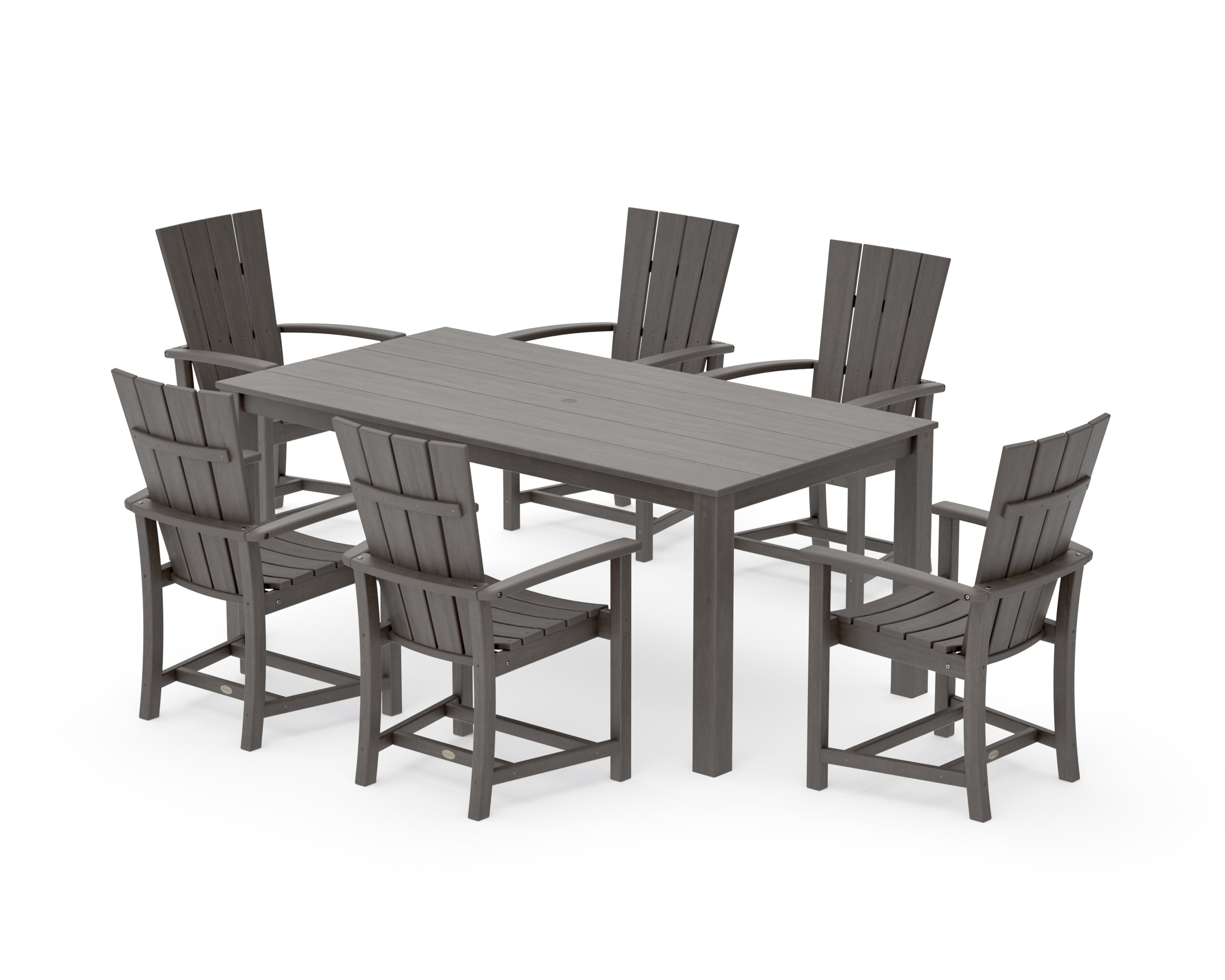 Quattro 7-Piece Parsons Dining Set in Driftwood