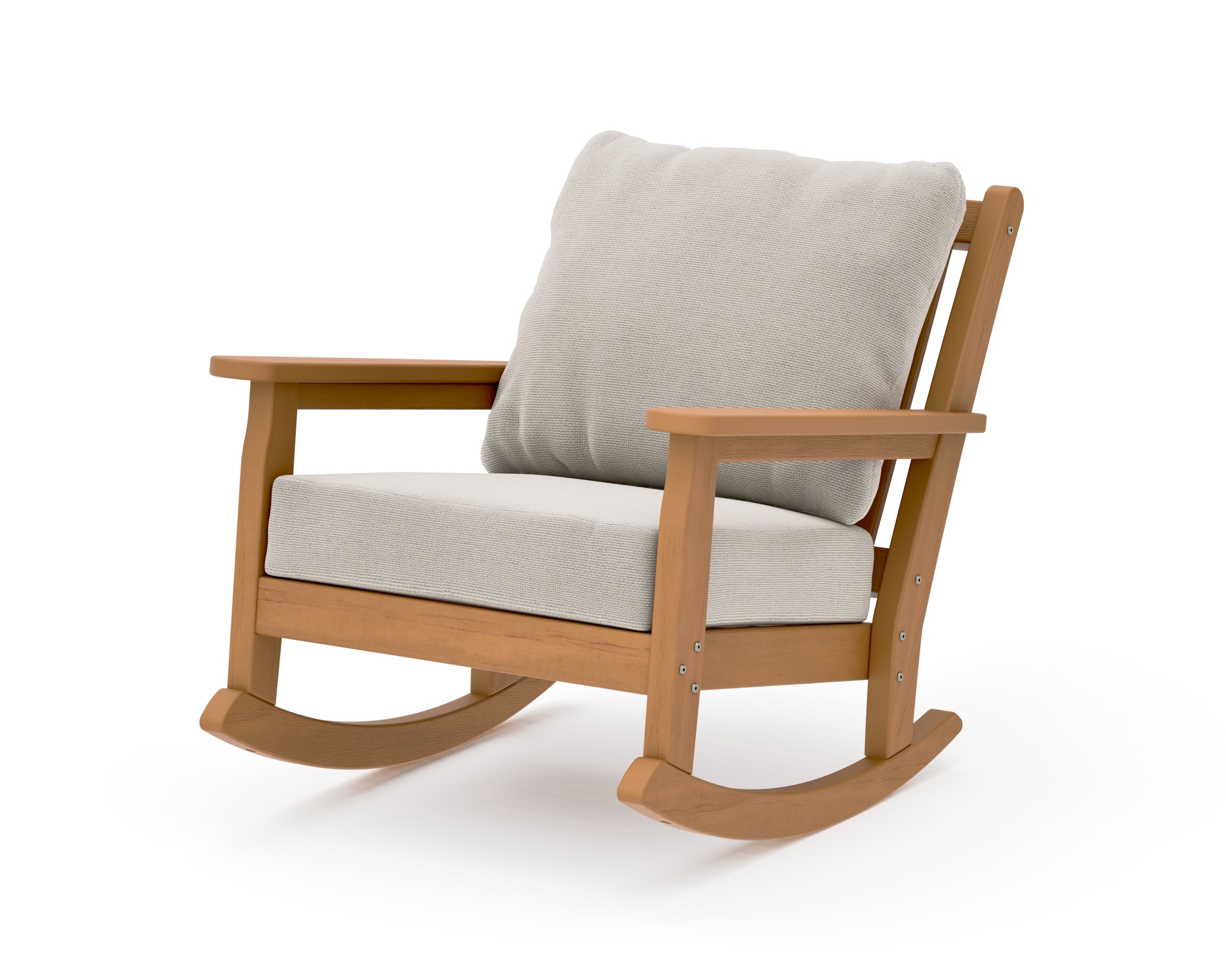 Chippendale Deep Seating Rocking Chair in Natural / Dune Burlap