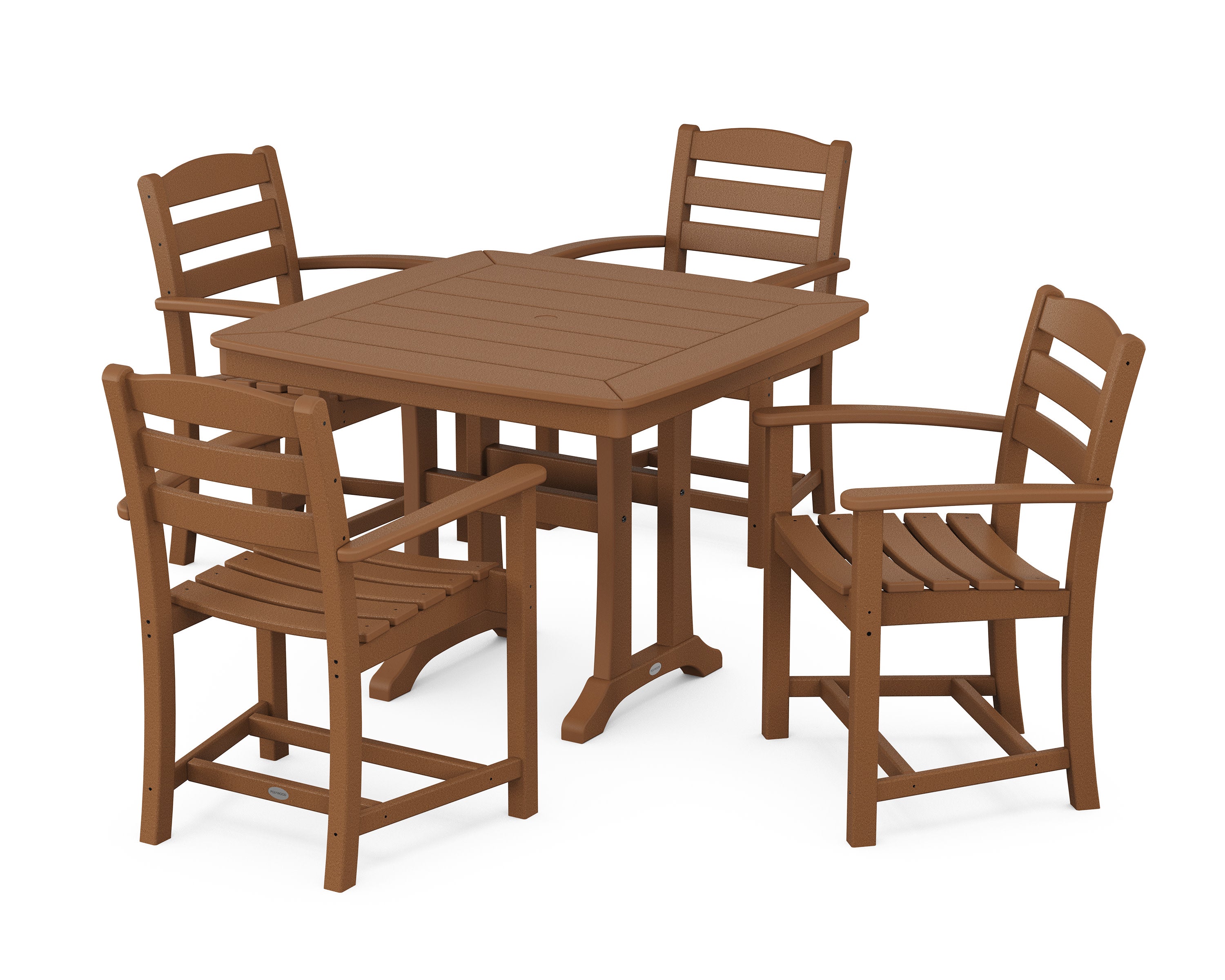 La Casa Caf 5-Piece Dining Set with Trestle Legs in Teak