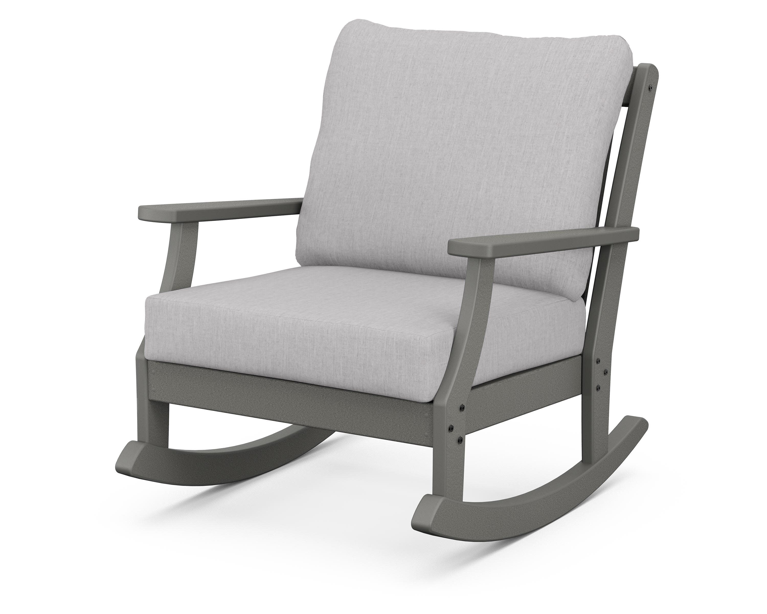 Braxton Deep Seating Rocking Chair in Slate Grey / Granite