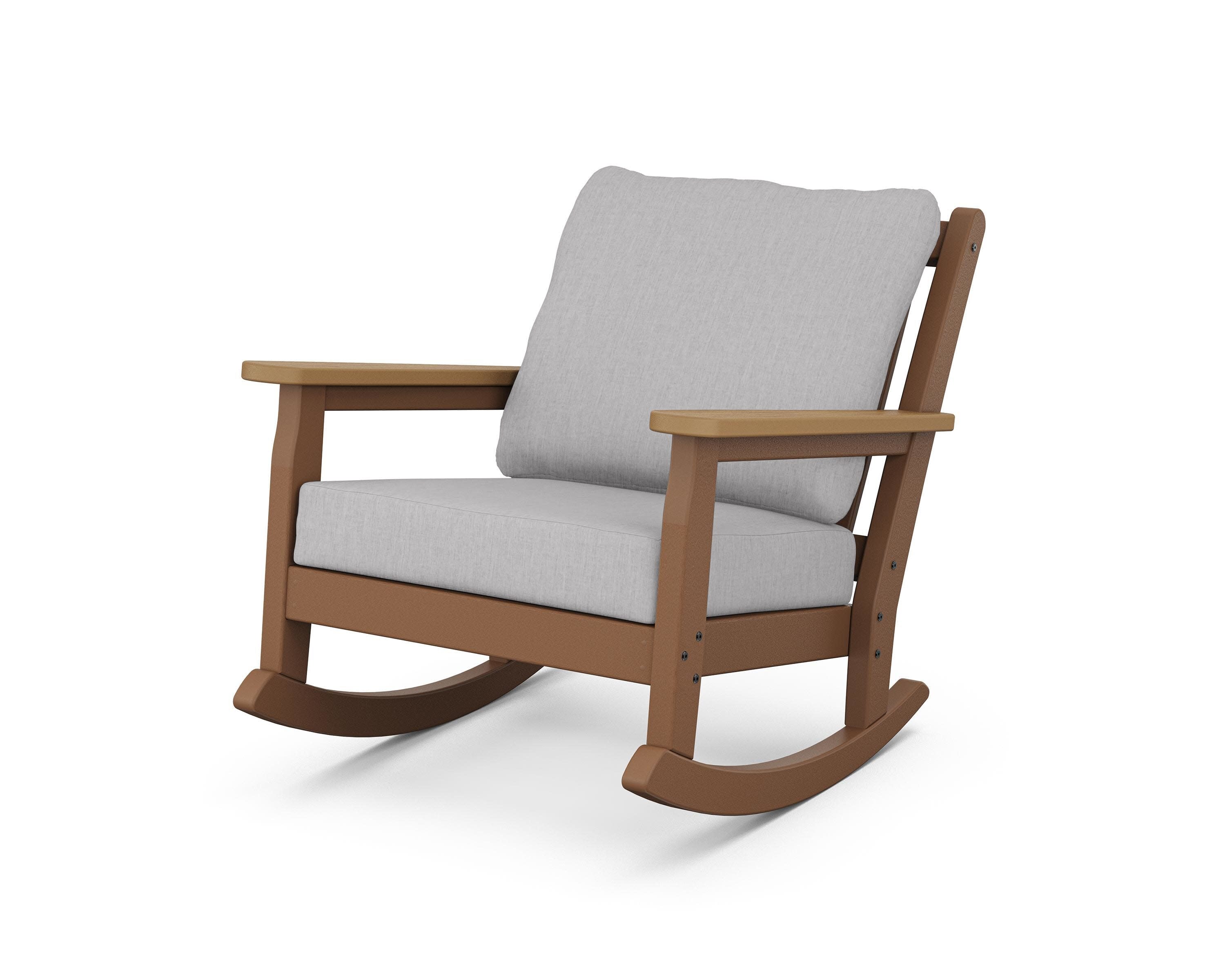Chippendale Deep Seating Rocking Chair in Teak / Natural / Granite