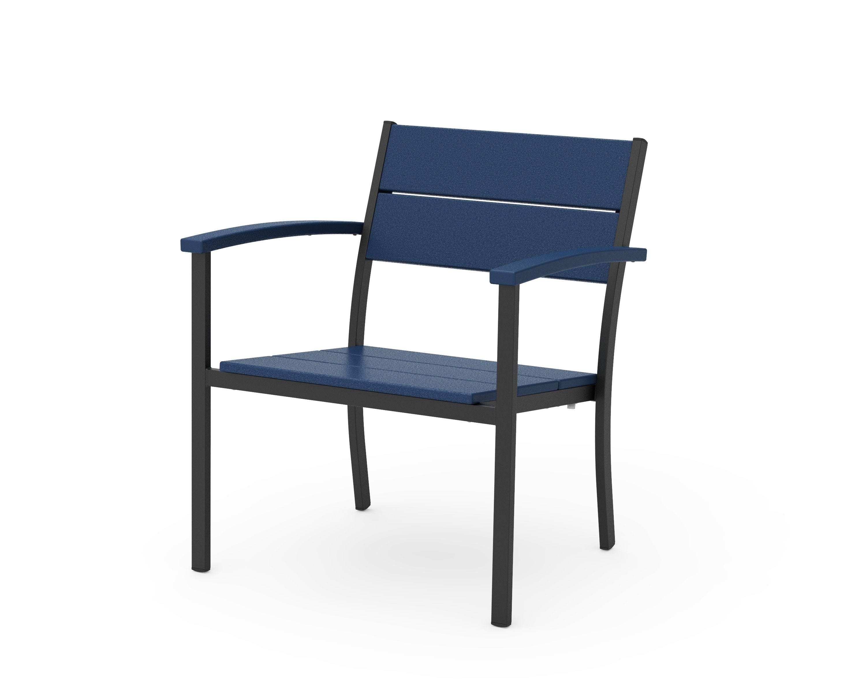 Main Street Stacking Lounge Arm Chair in Black / Navy