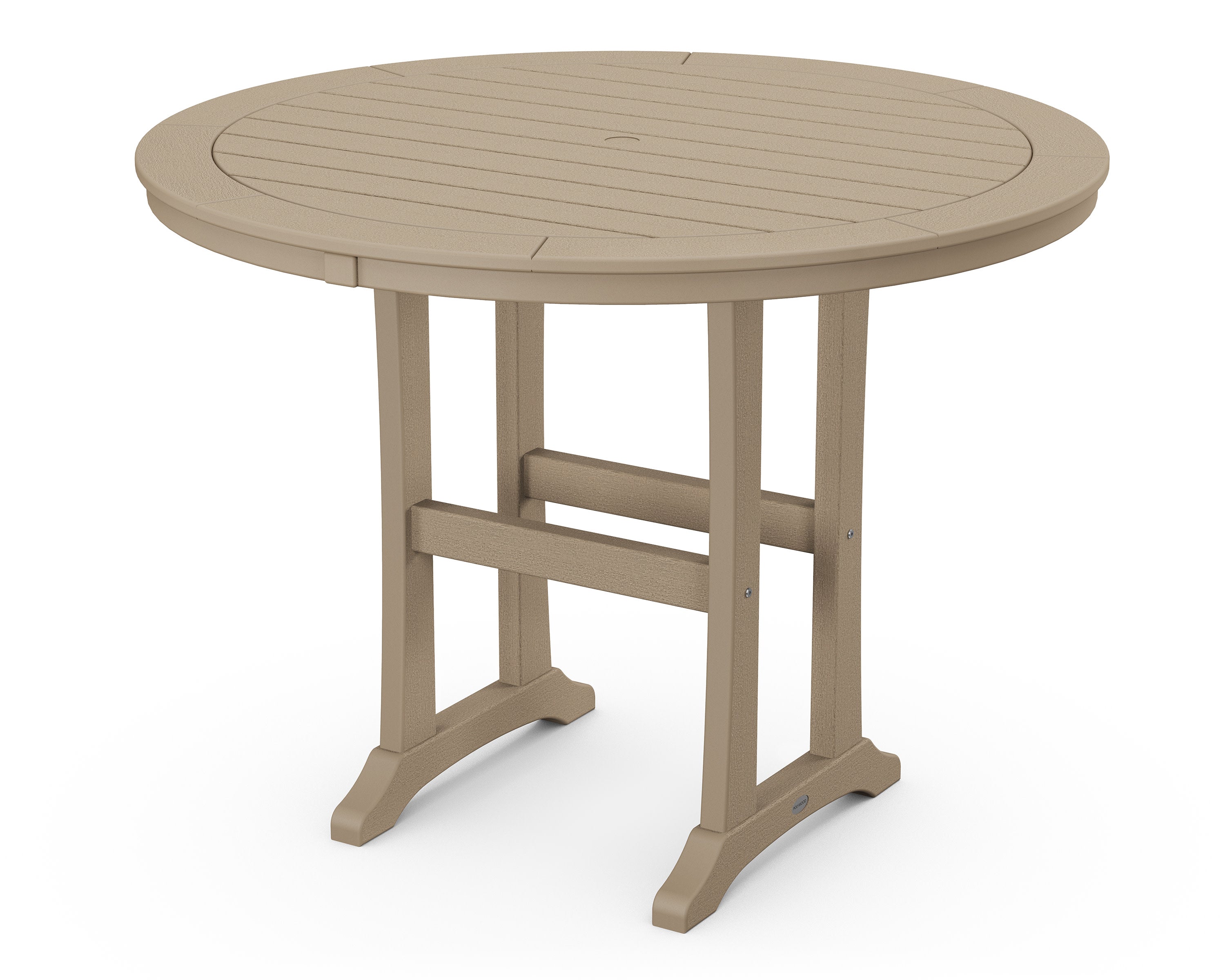 Nautical Trestle 48" Round Counter Table in Vintage Sahara