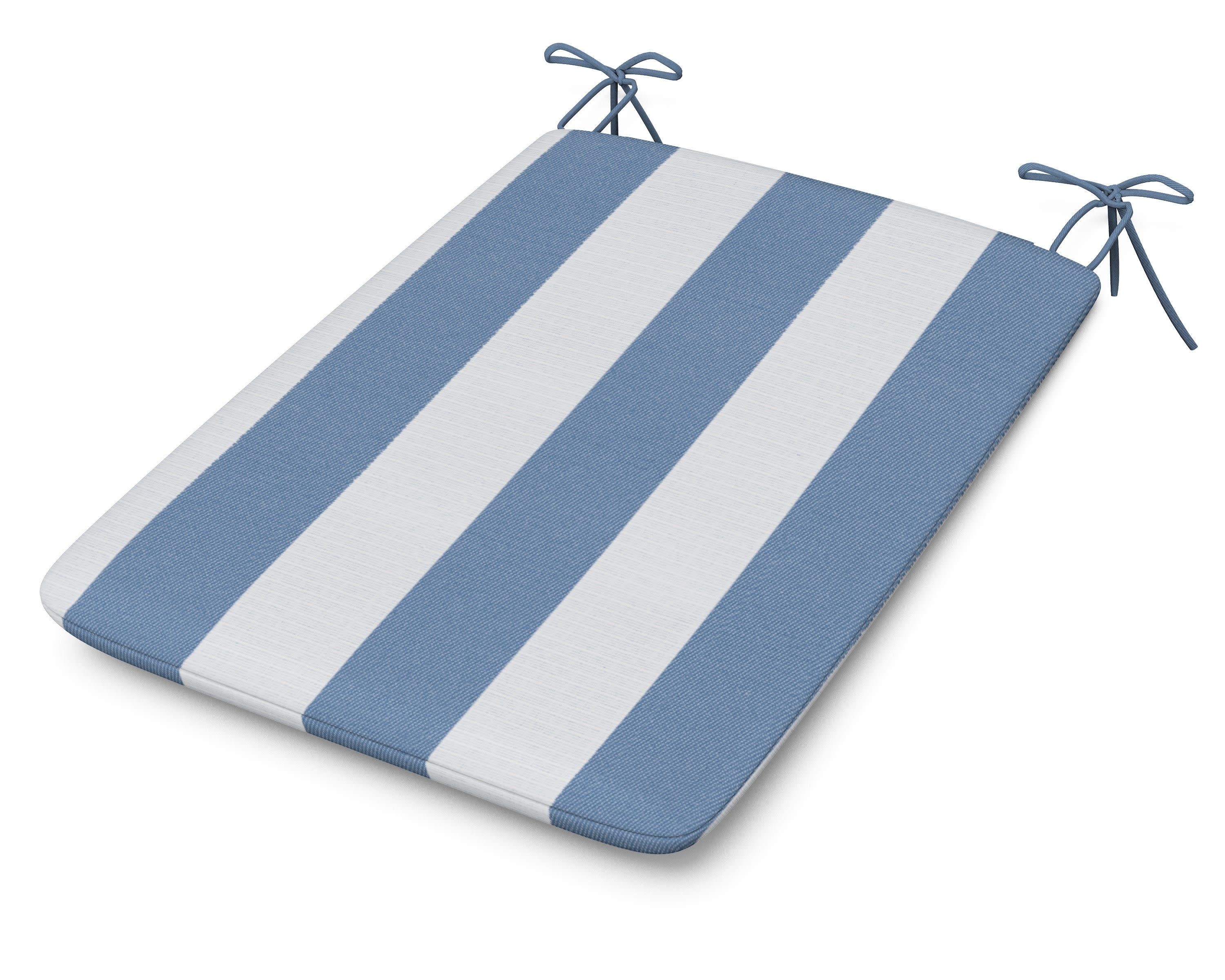 1100 Plaza Seat Pad in Cabana Stripe Sky Blue