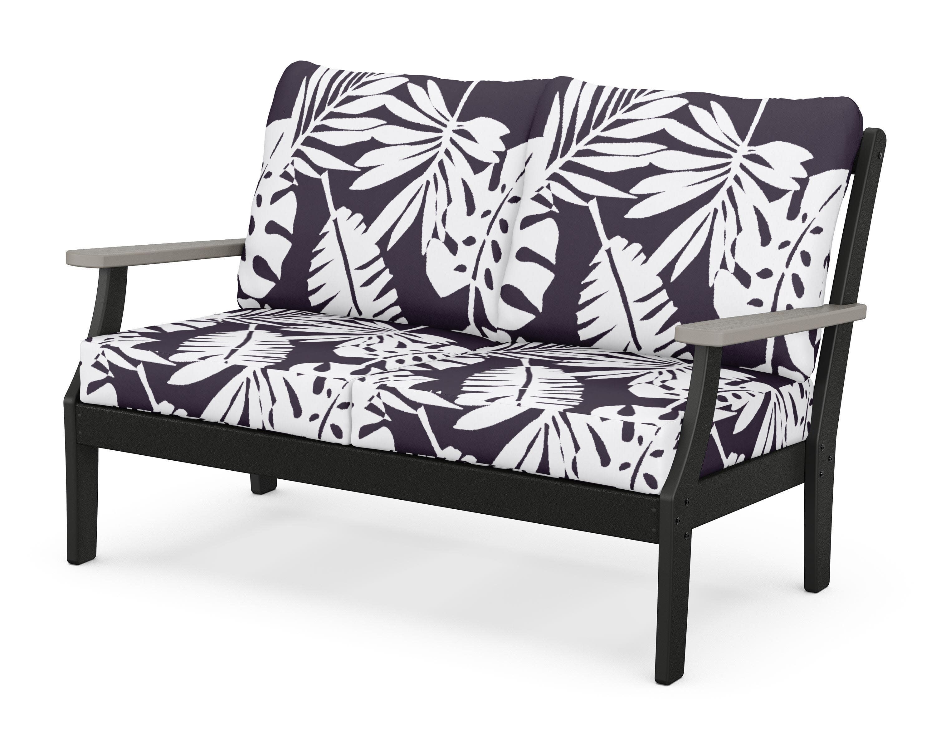 Braxton Deep Seating Loveseat in Black / Driftwood / Leaf Navy