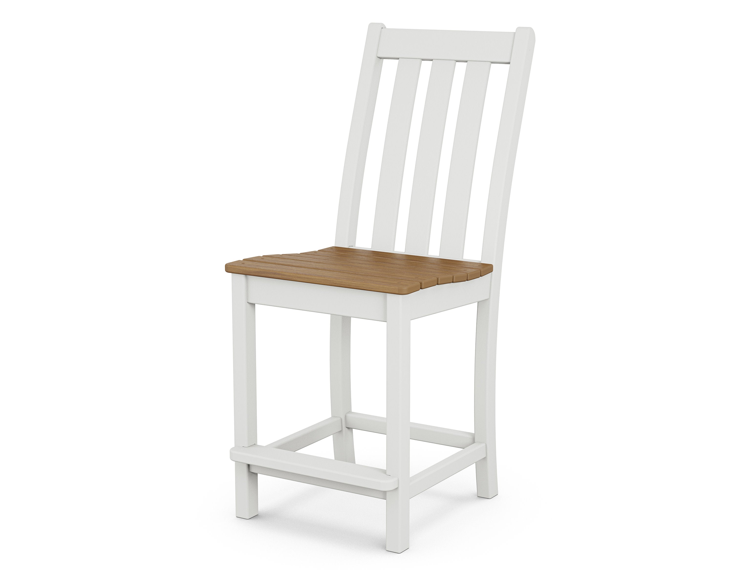 Vineyard Counter Side Chair in White / Natural