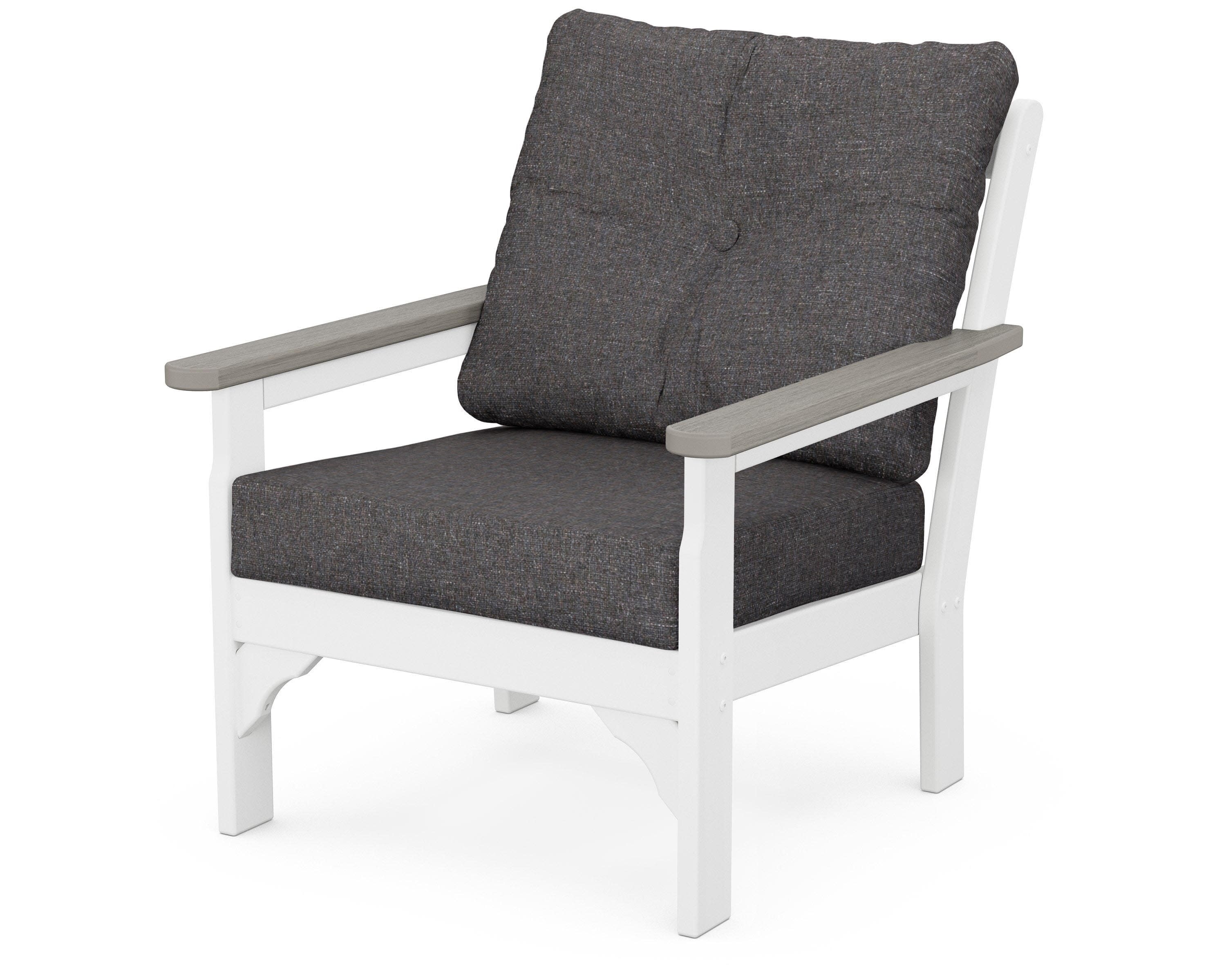 Vineyard Deep Seating Chair in White / Driftwood / Ash Charcoal