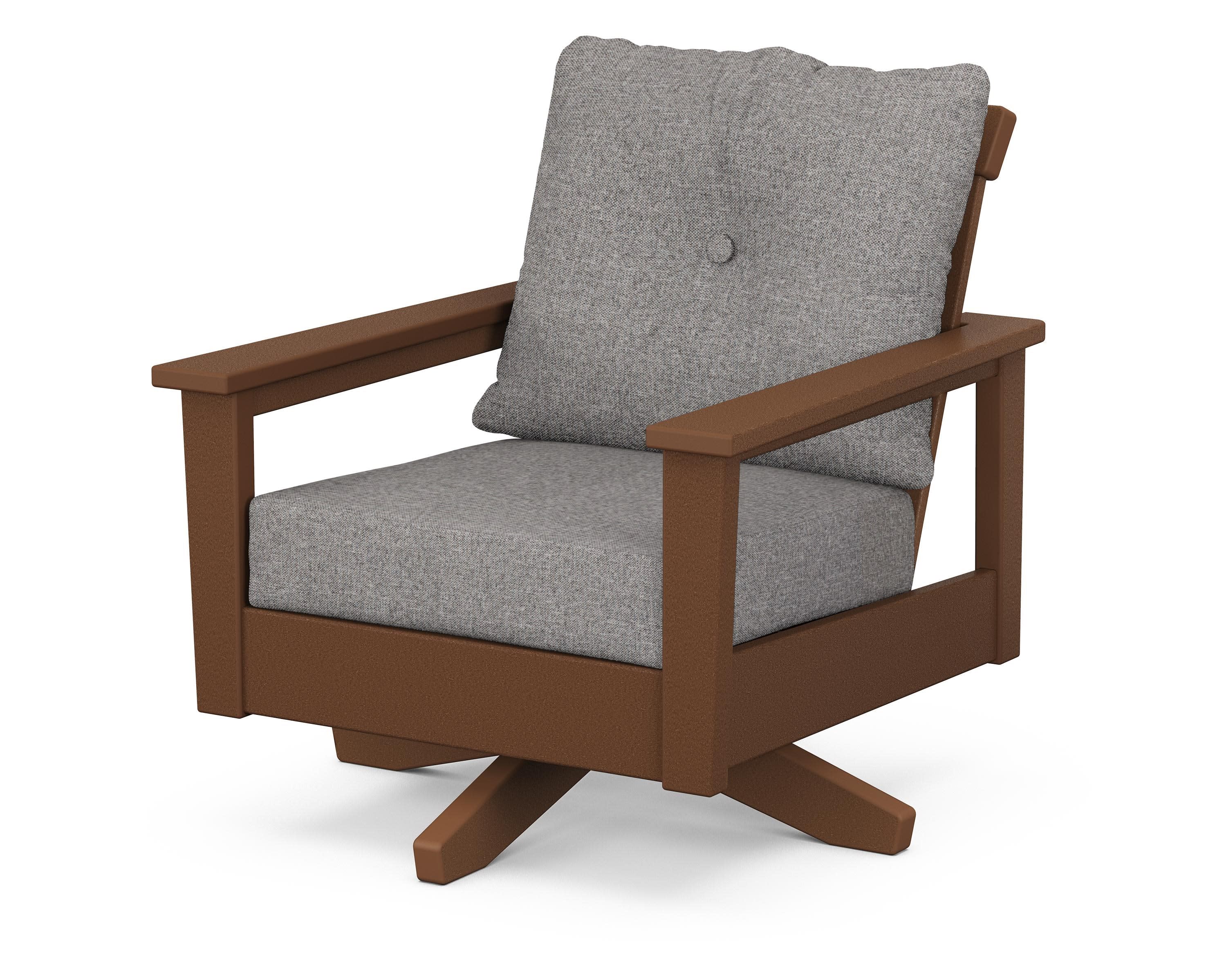 Prescott Deep Seating Swivel Chair in Teak / Grey Mist
