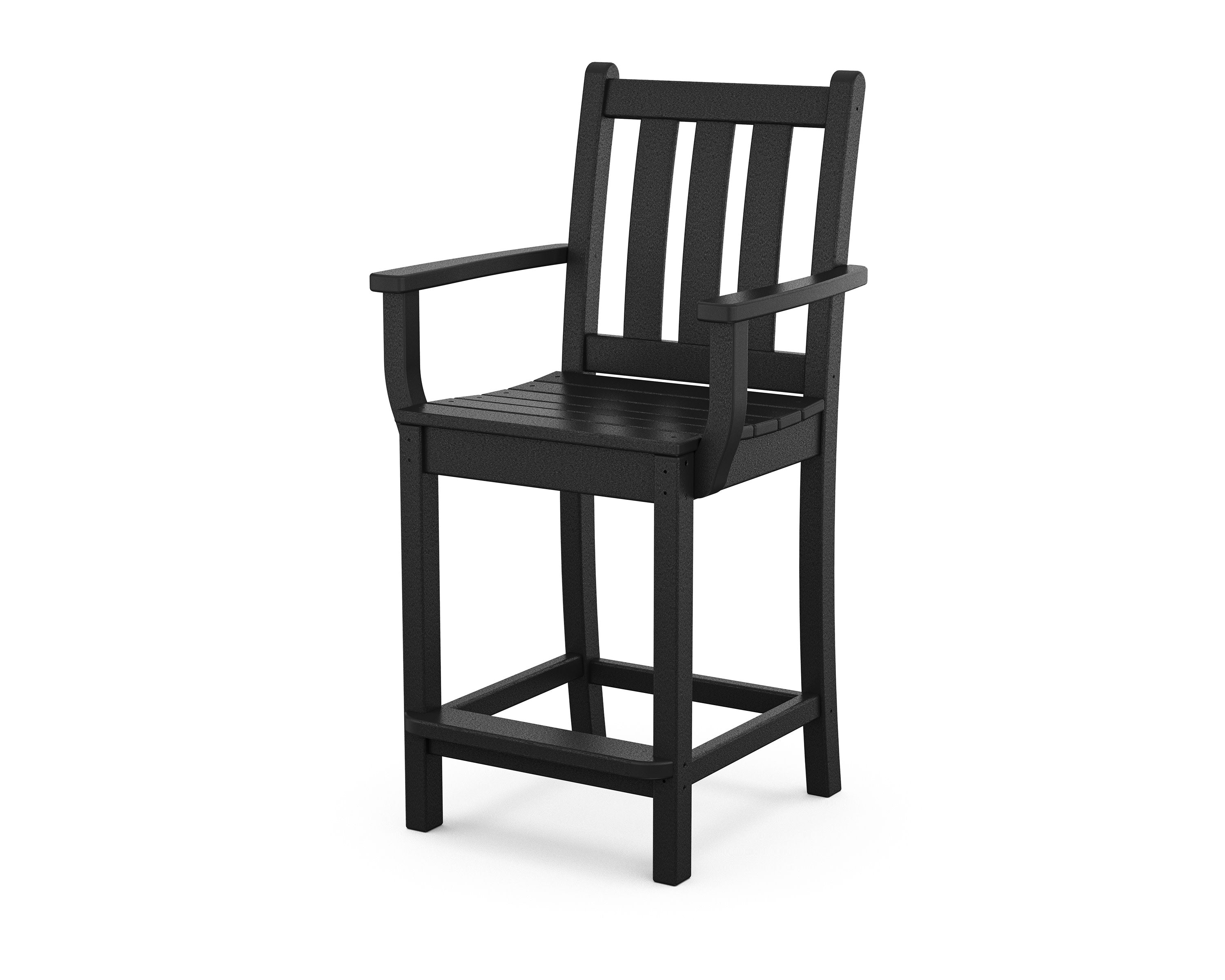 Traditional Garden Counter Arm Chair in Black