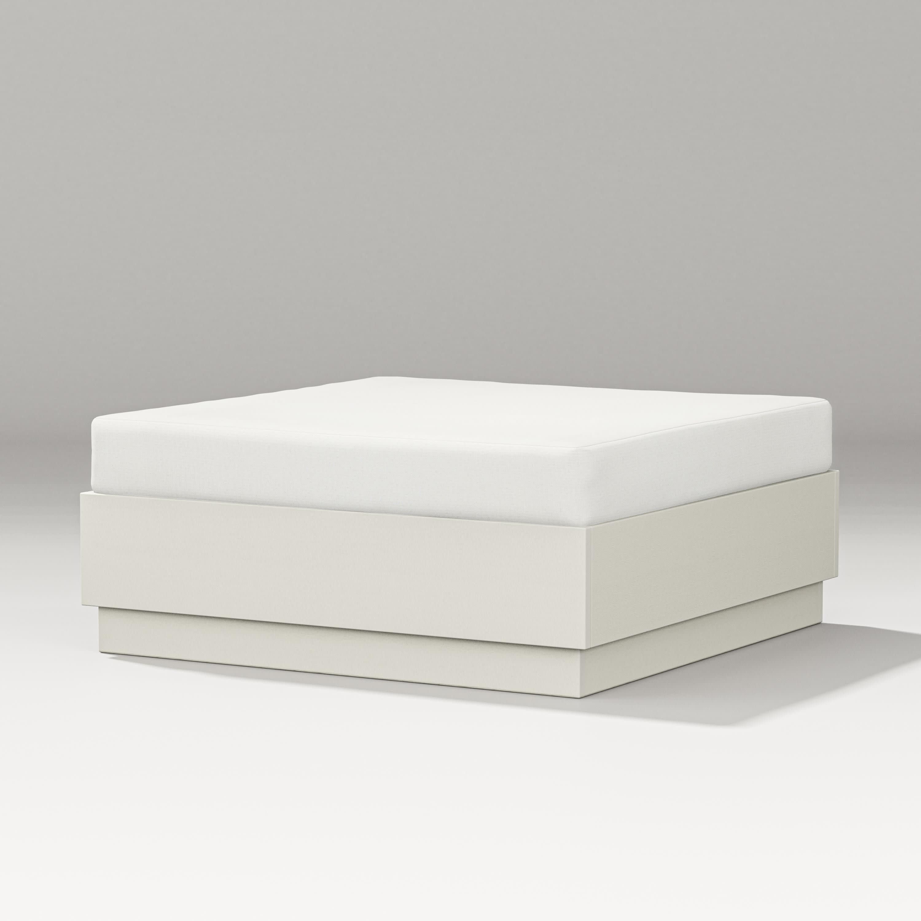 Elevate Lounge Ottoman in Vintage White / Natural Linen