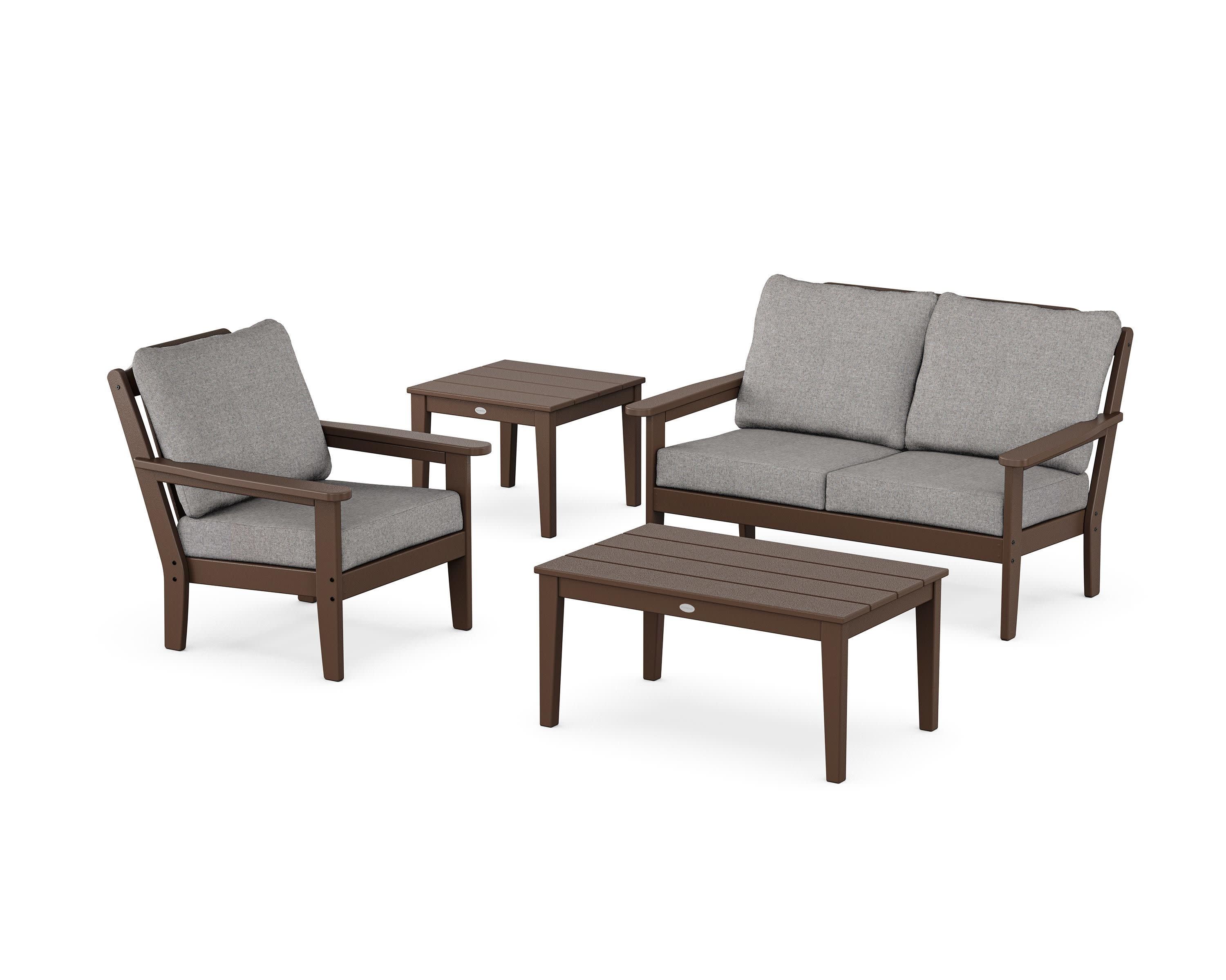 Wovendale 4-Piece Deep Seating Set in Mahogany / Grey Mist