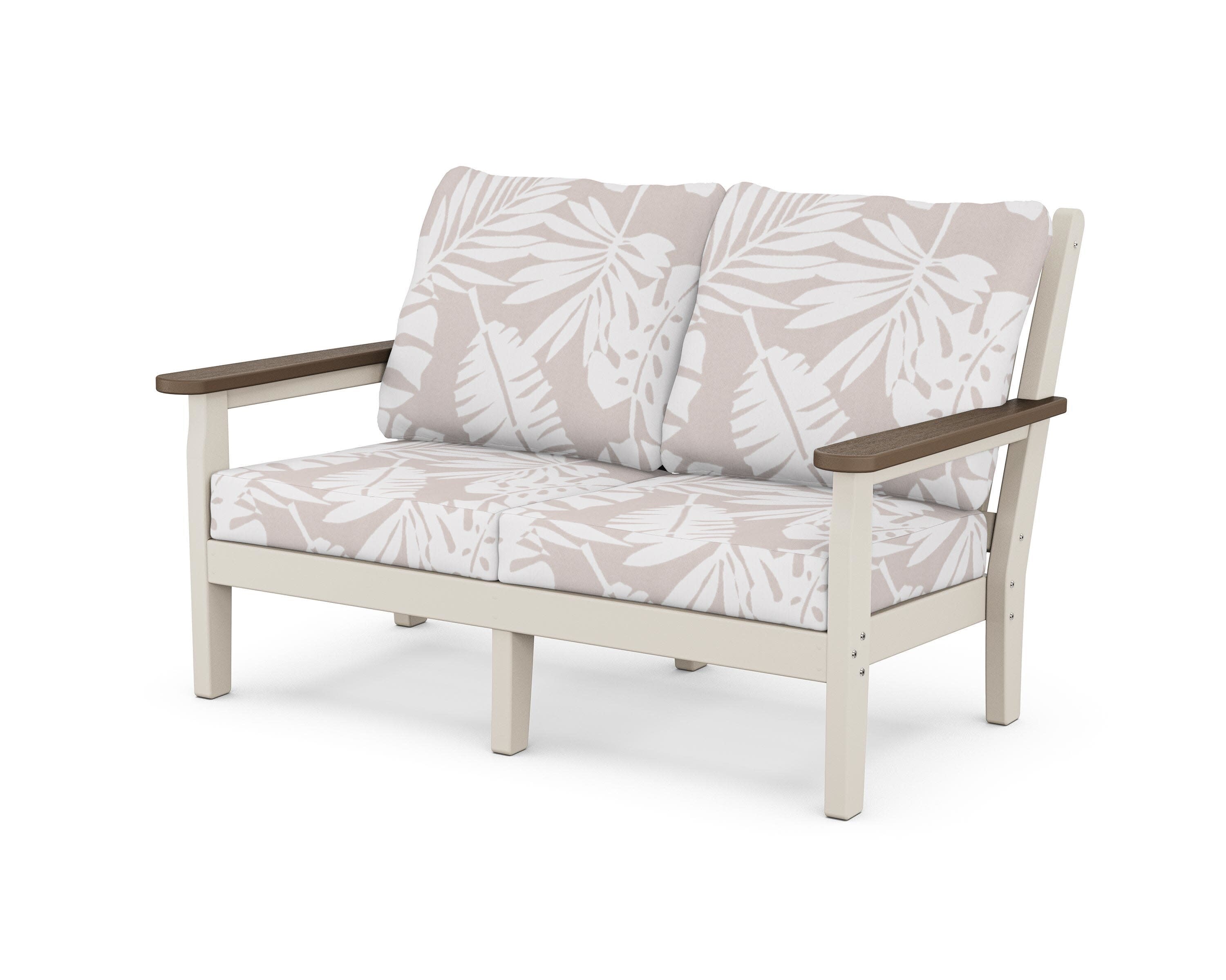 Chippendale Deep Seating Loveseat in Sand / Kona / Leaf Dune Burlap