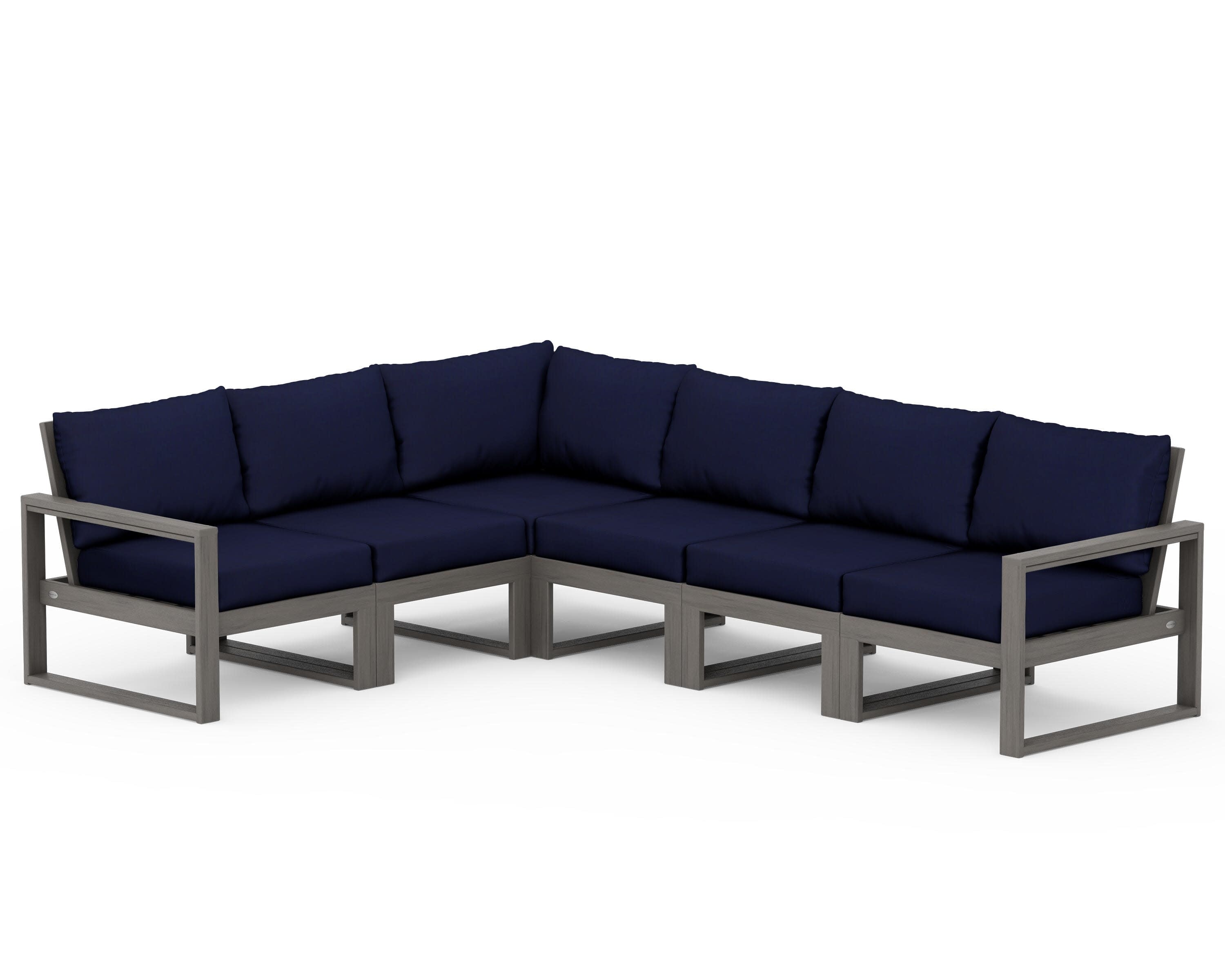 EDGE 6-Piece Modular Deep Seating Set in Driftwood / Navy
