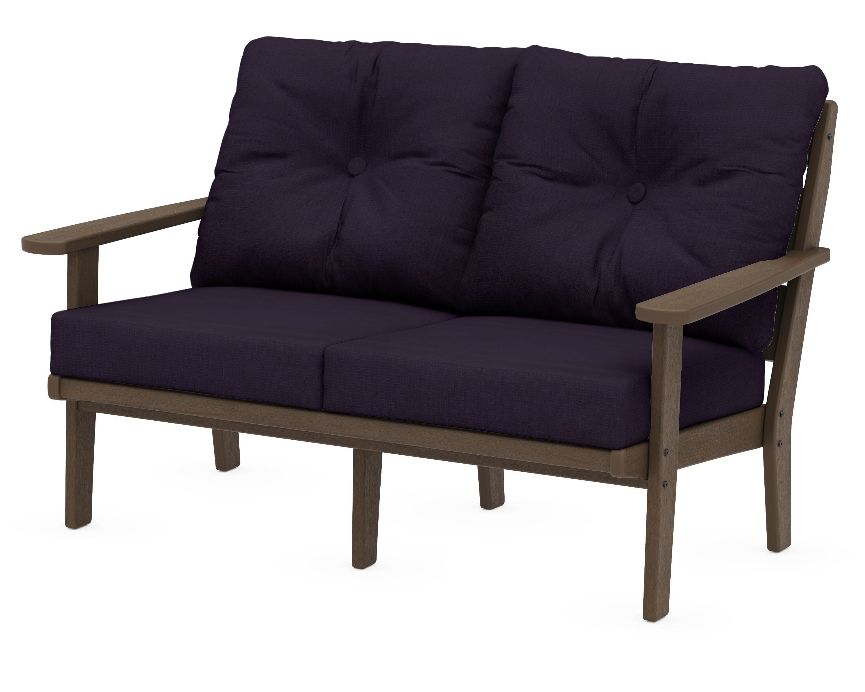 Lakeside Deep Seating Loveseat in Kona / Navy Linen