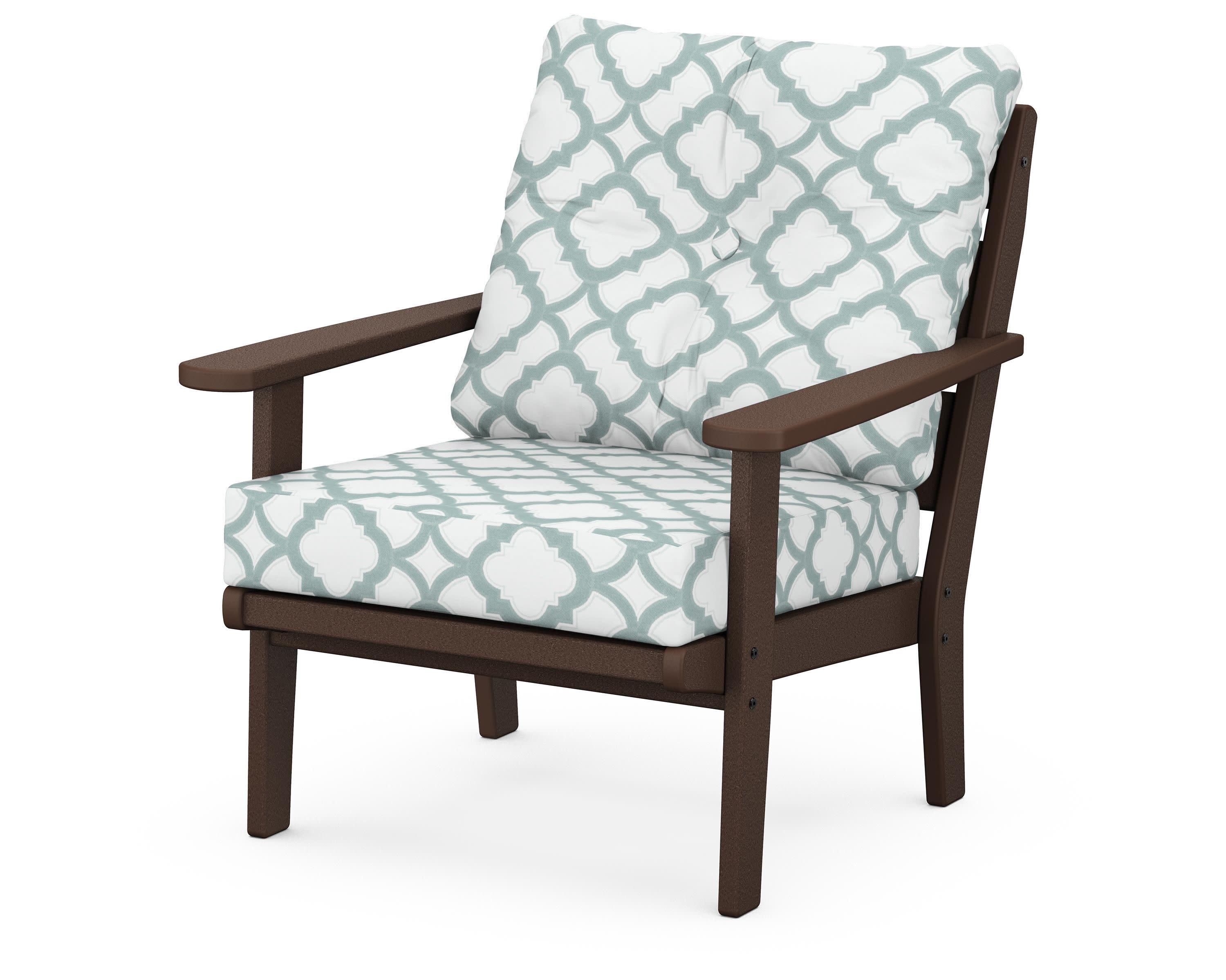 Lakeside Deep Seating Chair in Mahogany / Trellis Glacier Spa