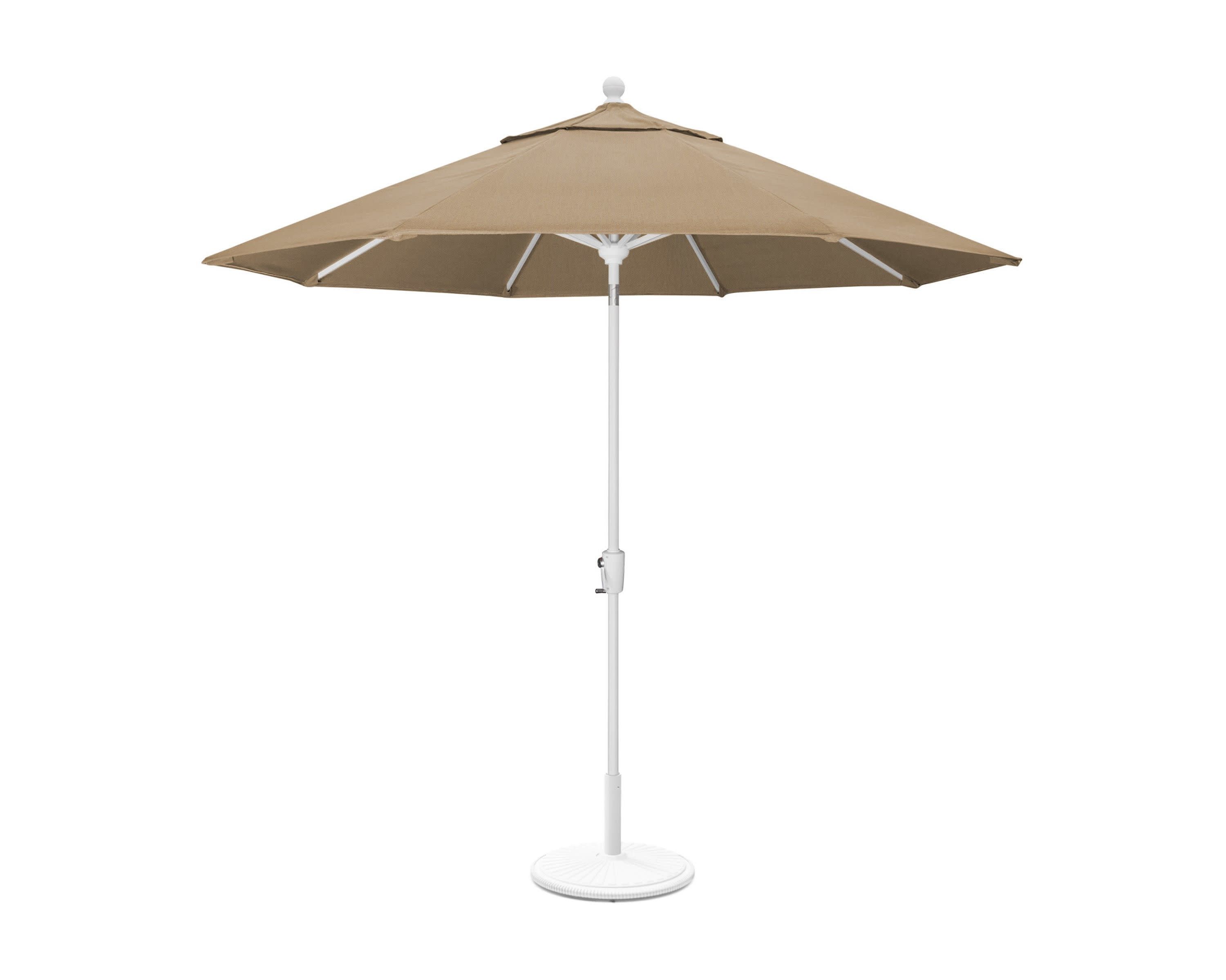 9' Tilt Market Umbrella & Base in White / Sesame