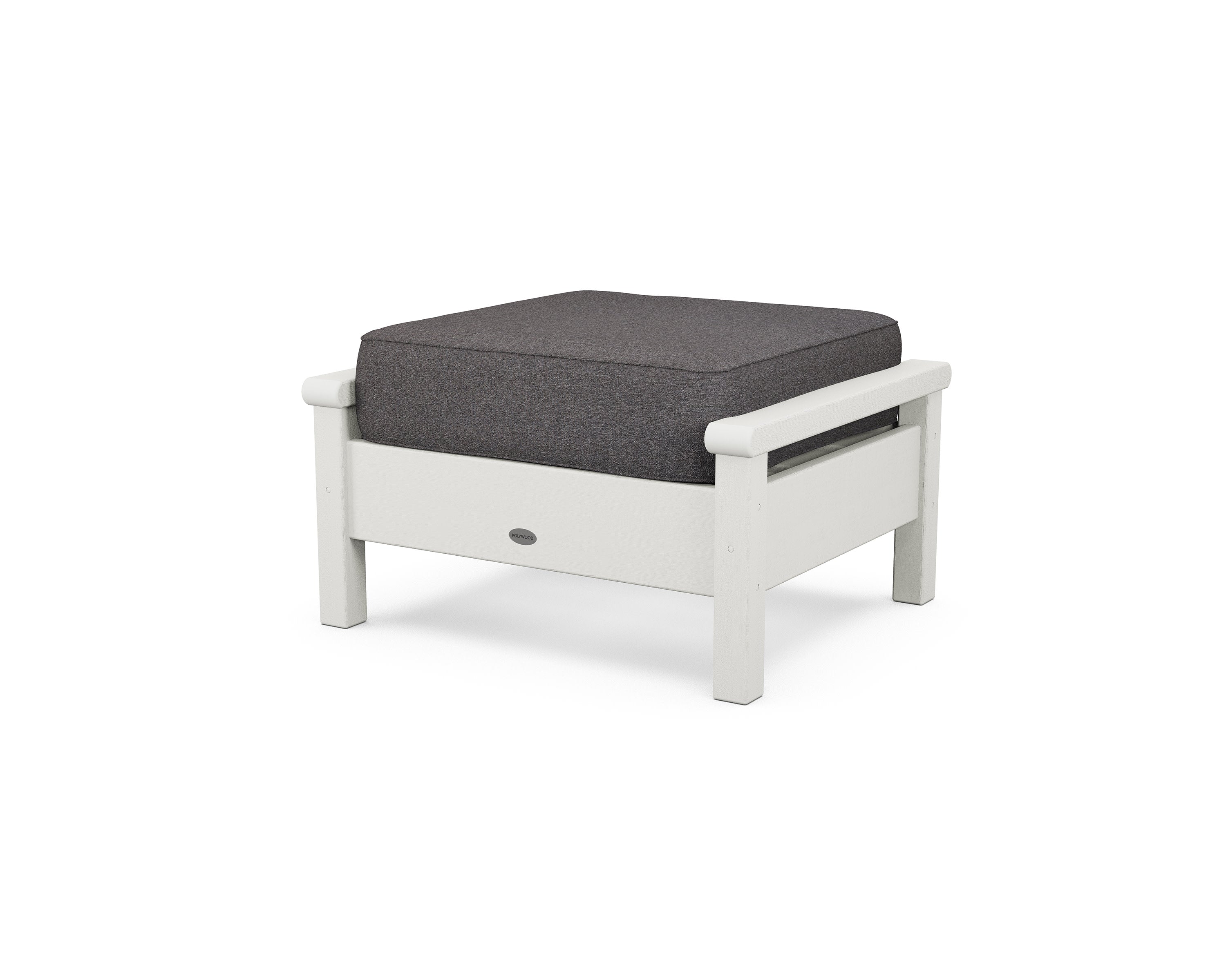 Harbour Deep Seating Ottoman in Vintage White / Ash Charcoal