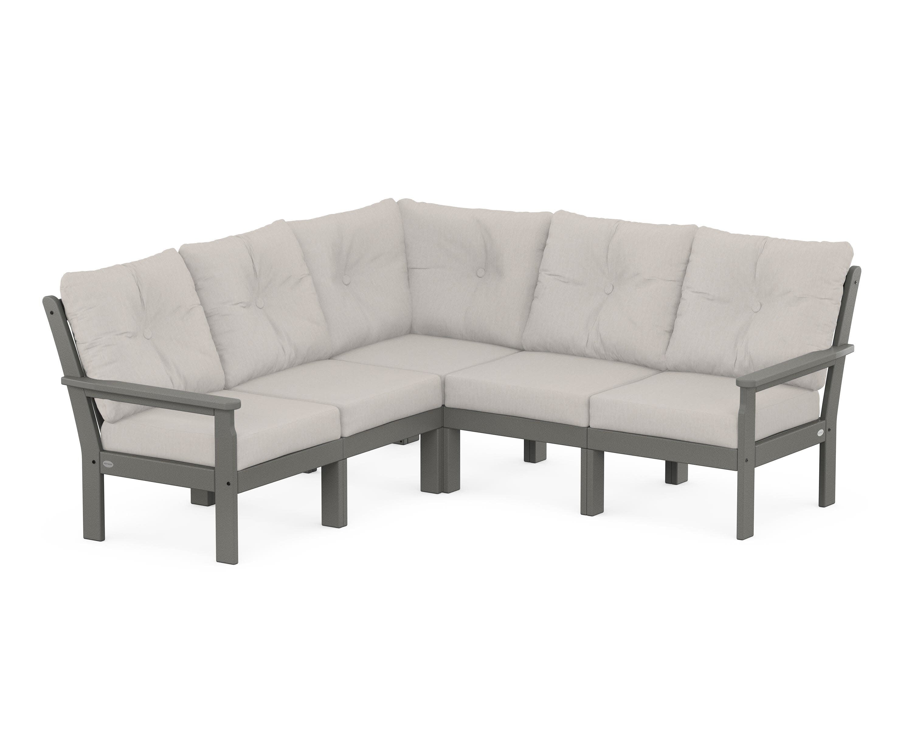Vineyard 5-Piece Sectional in Slate Grey / Cast Ash