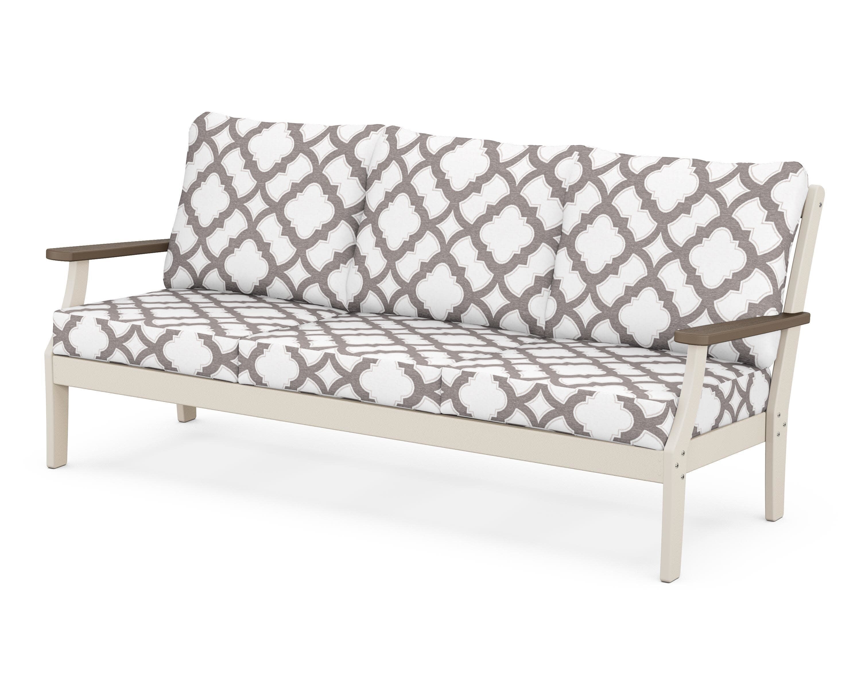 Braxton Deep Seating Sofa in Sand / Kona / Trellis Grey Mist