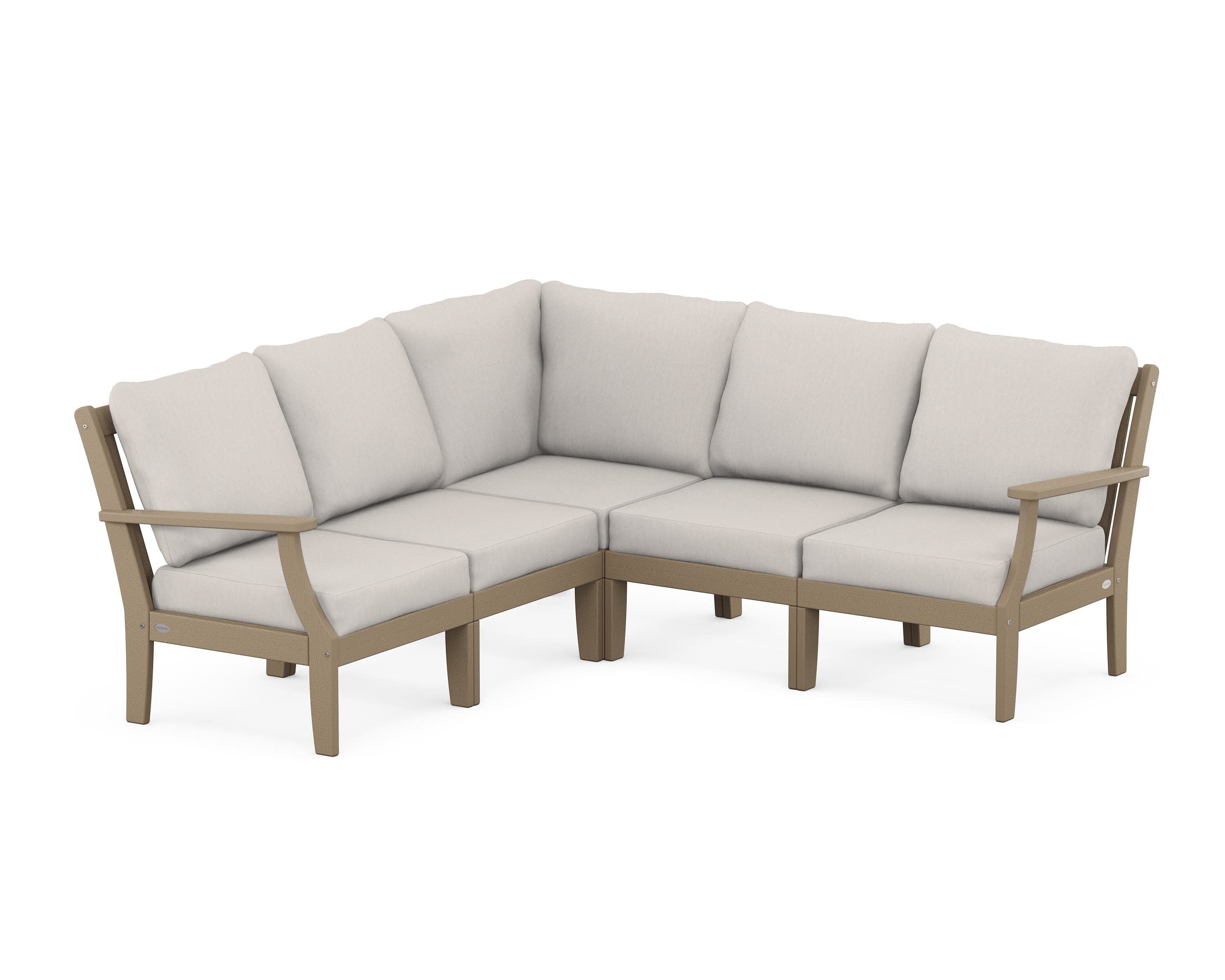 Braxton Modular 5-Piece Deep Seating Set in Vintage Sahara / Cast Ash