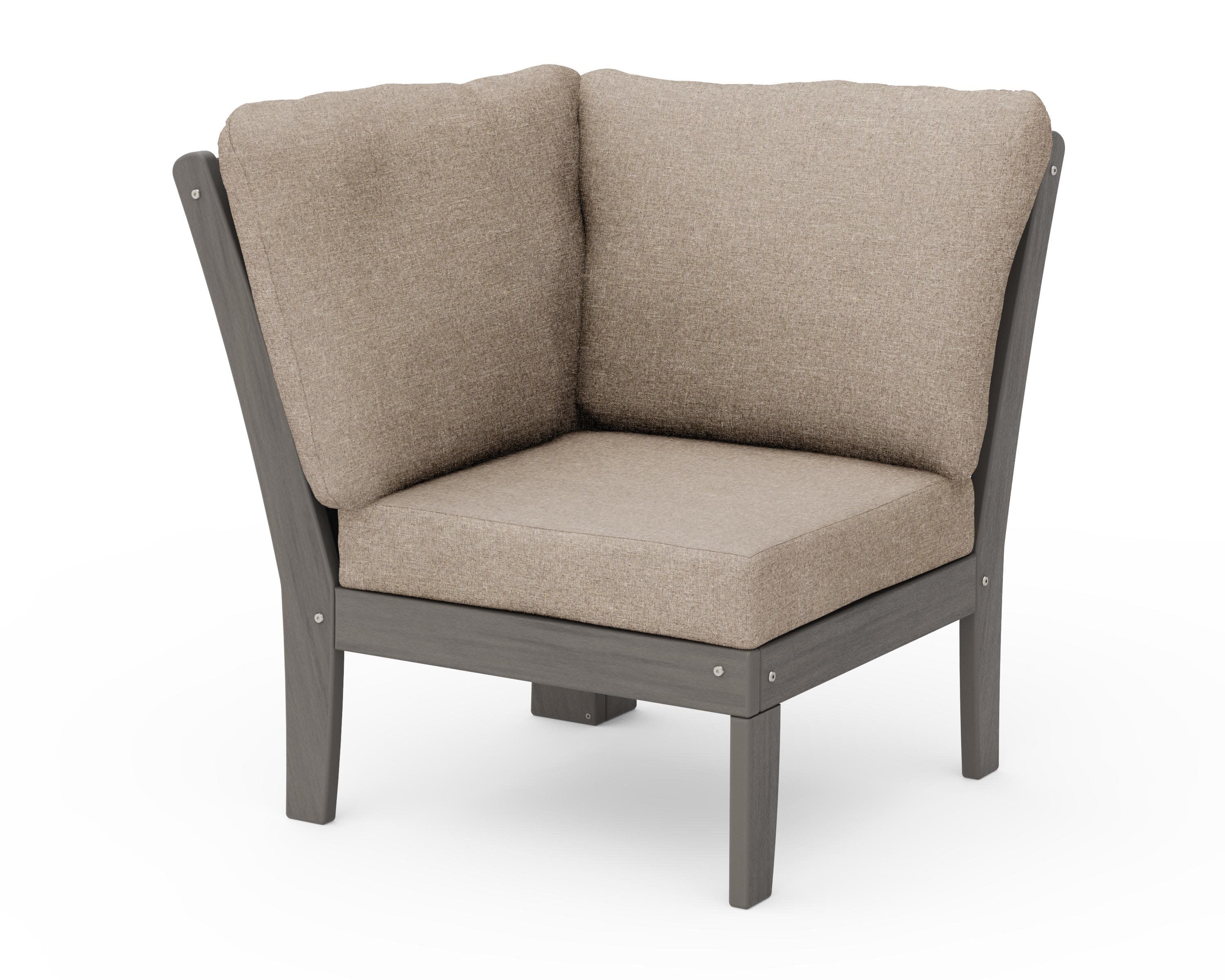 Braxton Modular Corner Chair in Driftwood / Spiced Burlap