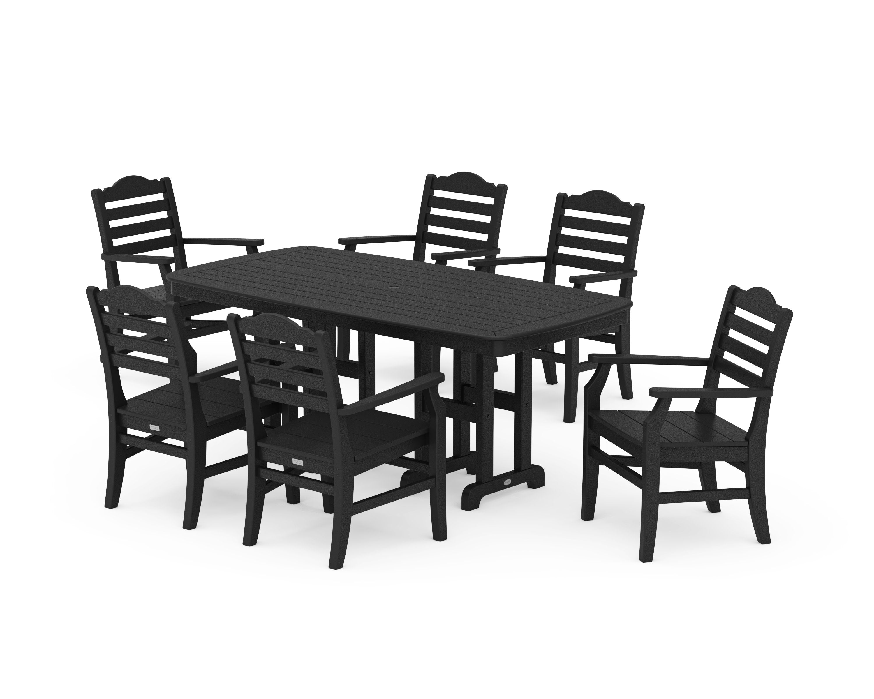 Savannah Arm Chair 7-Piece Dining Set in Black
