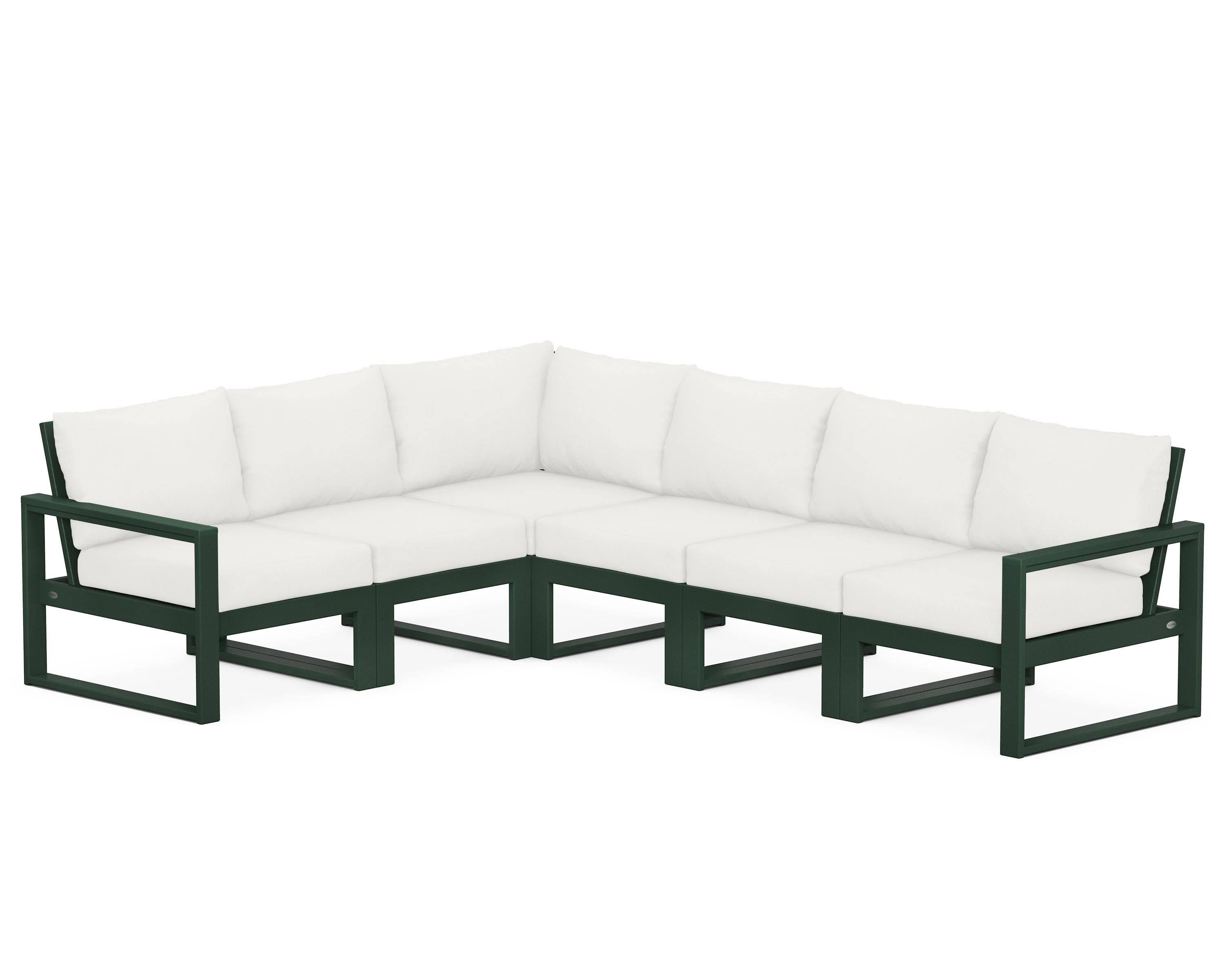 EDGE 6-Piece Modular Deep Seating Set in Green / Natural Linen