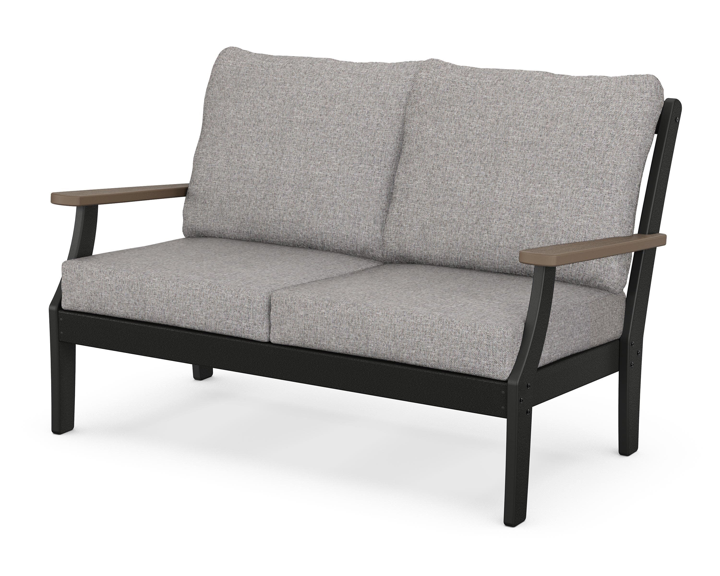 Braxton Deep Seating Loveseat in Black / Kona / Grey Mist