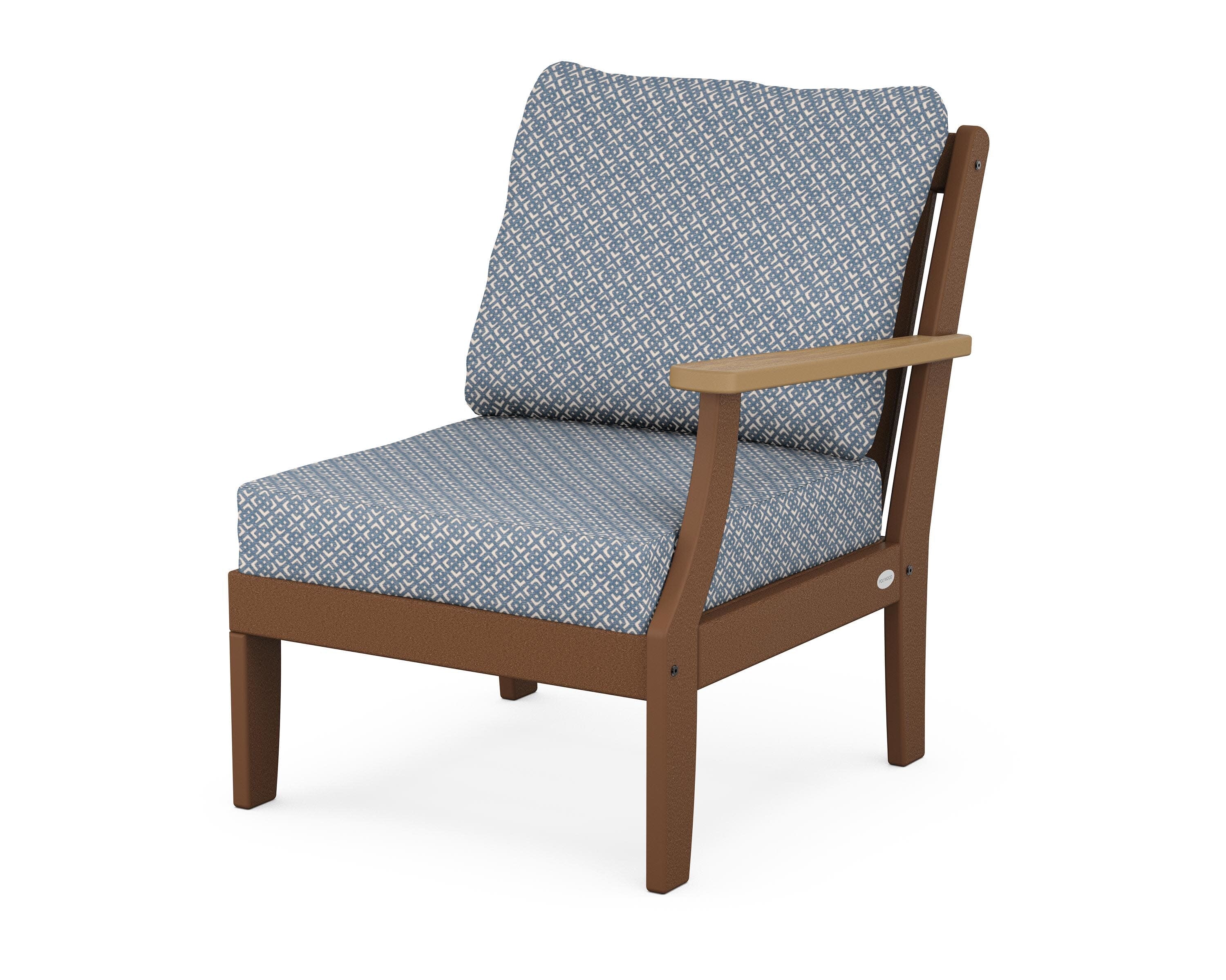 Braxton Modular Right Arm Chair in Teak / Natural / Hopscotch