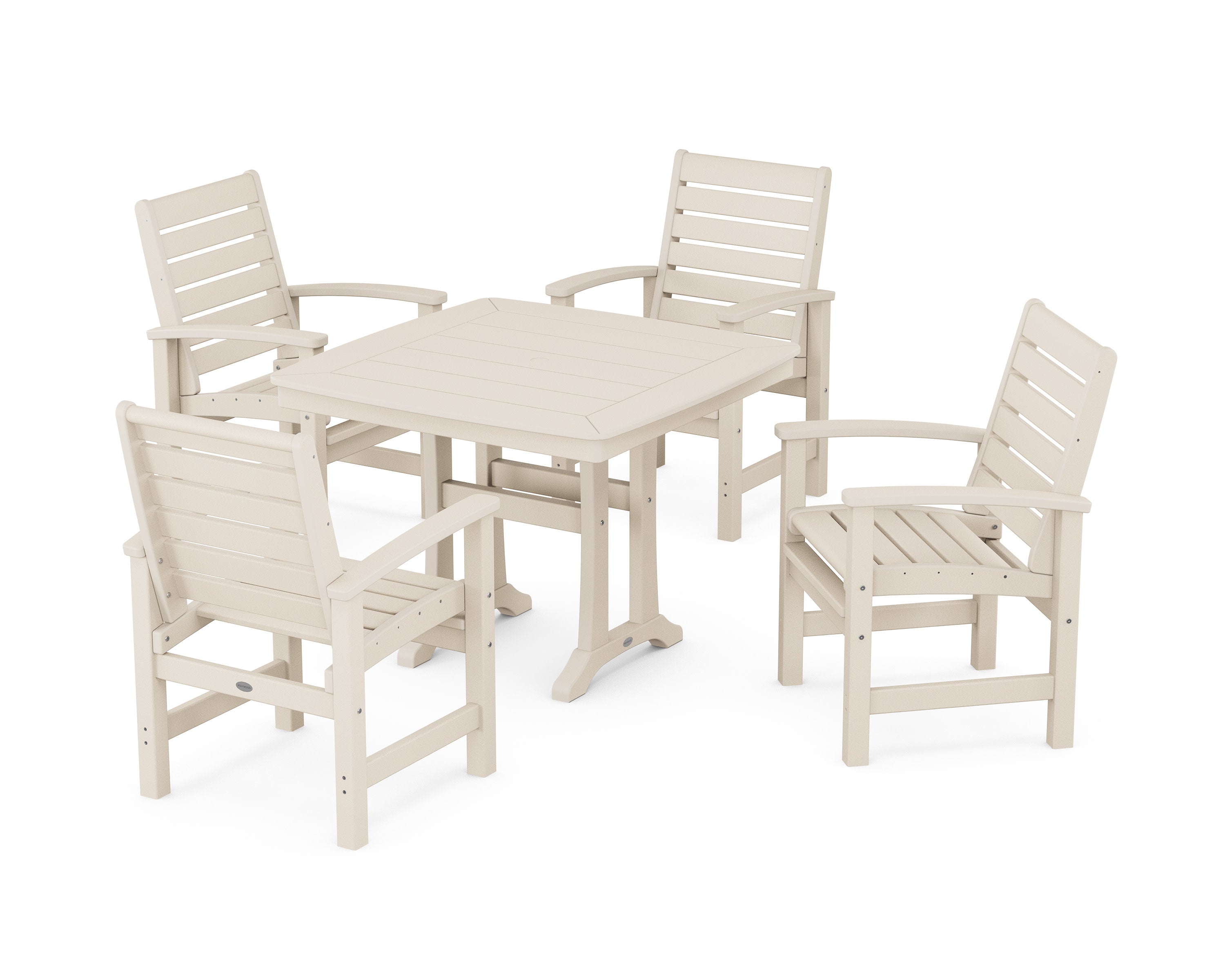 Signature 5-Piece Dining Set with Trestle Legs in Sand