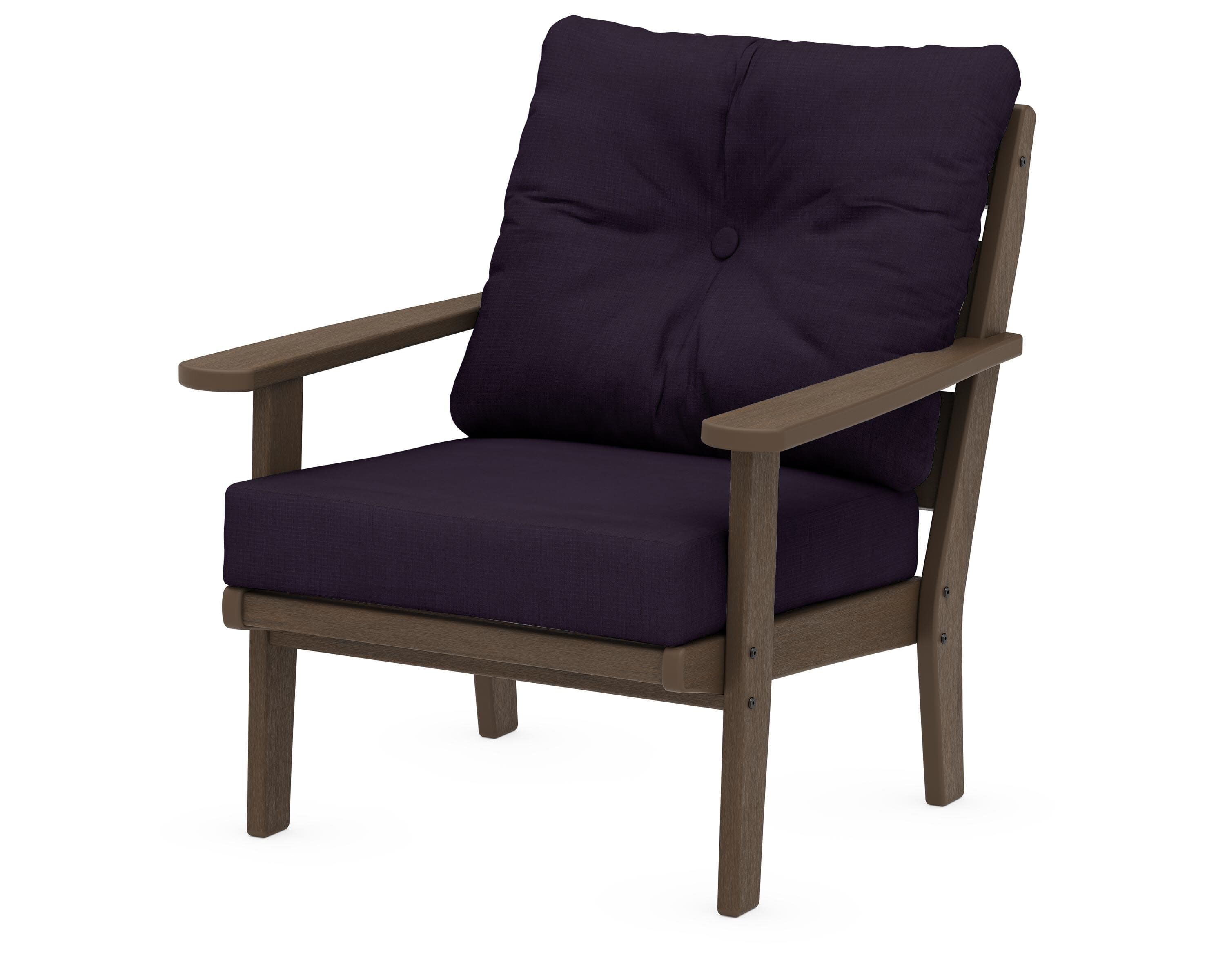 Lakeside Deep Seating Chair in Kona / Navy Linen