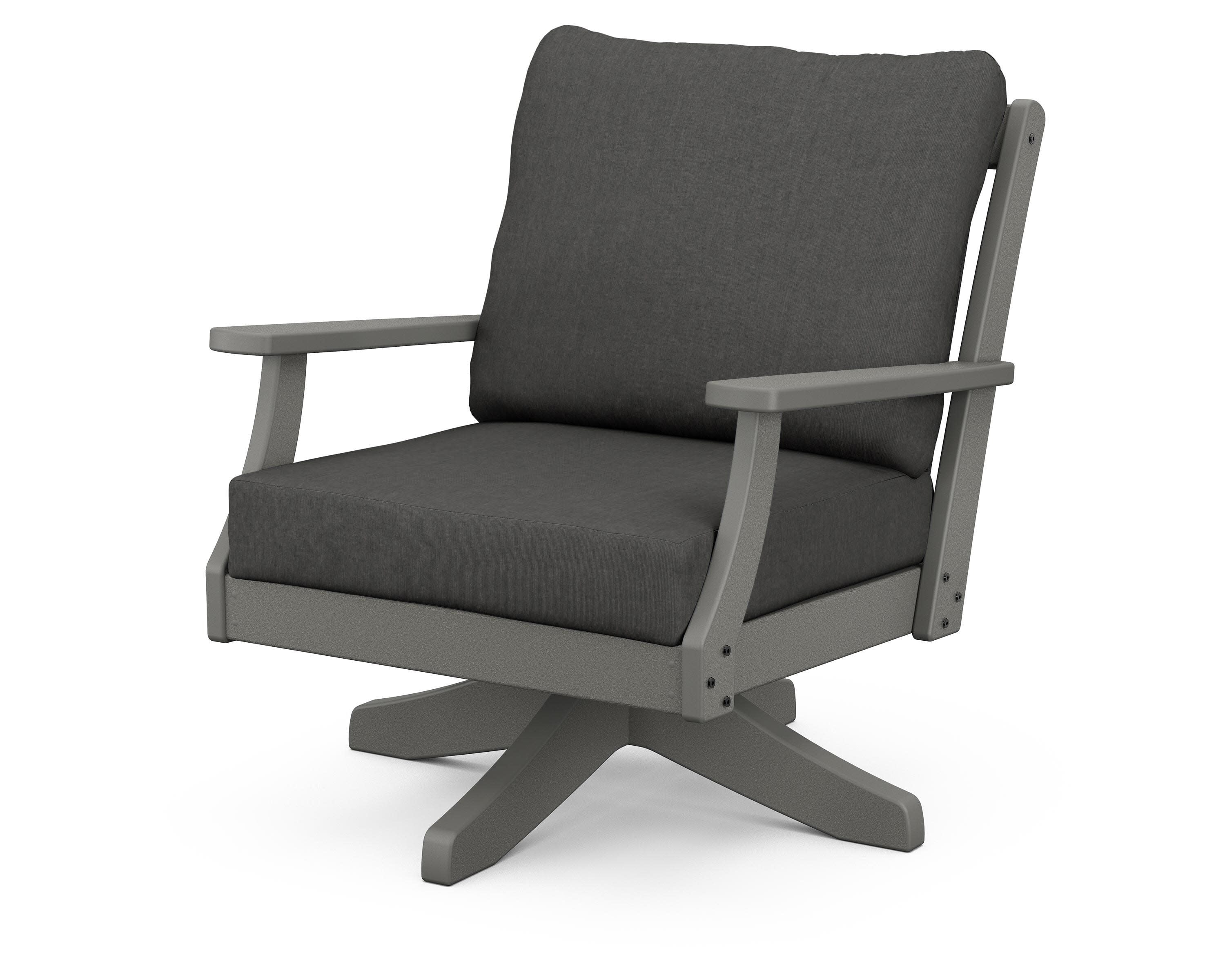 Braxton Deep Seating Swivel Chair in Slate Grey / Spectrum Carbon