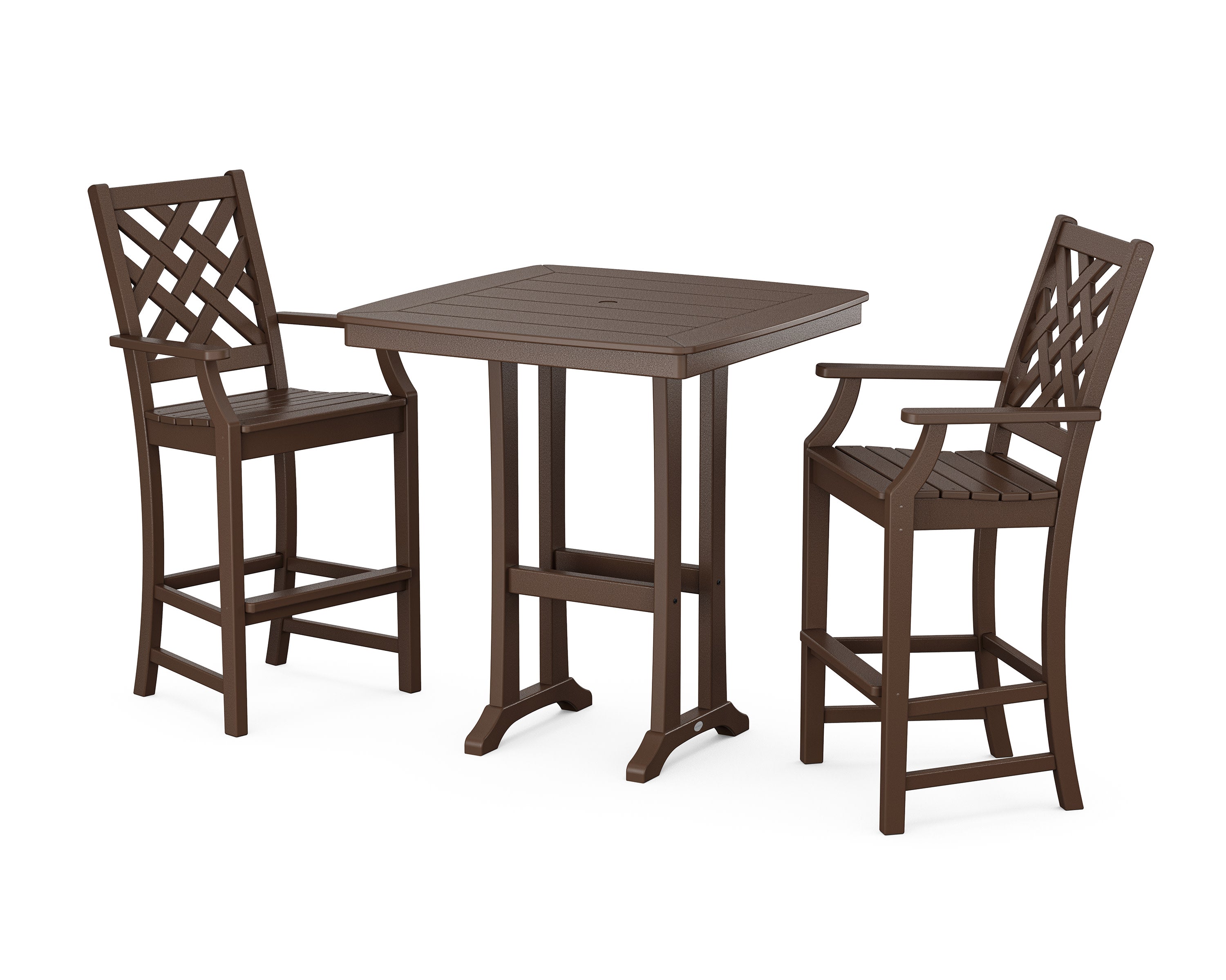 Wovendale 3-Piece Bar Set in Mahogany