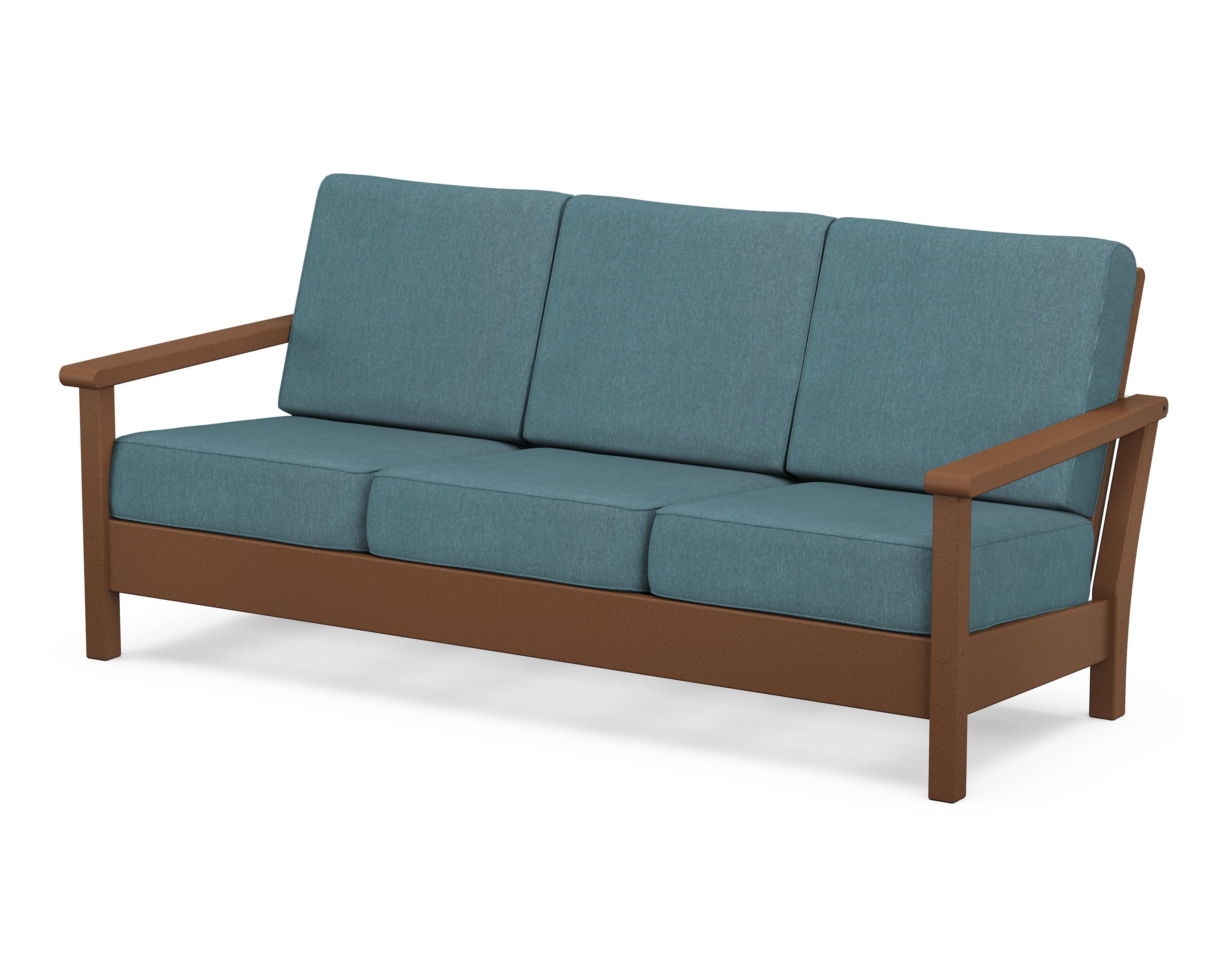 Harbour Deep Seating Sofa in Teak / Ocean Teal