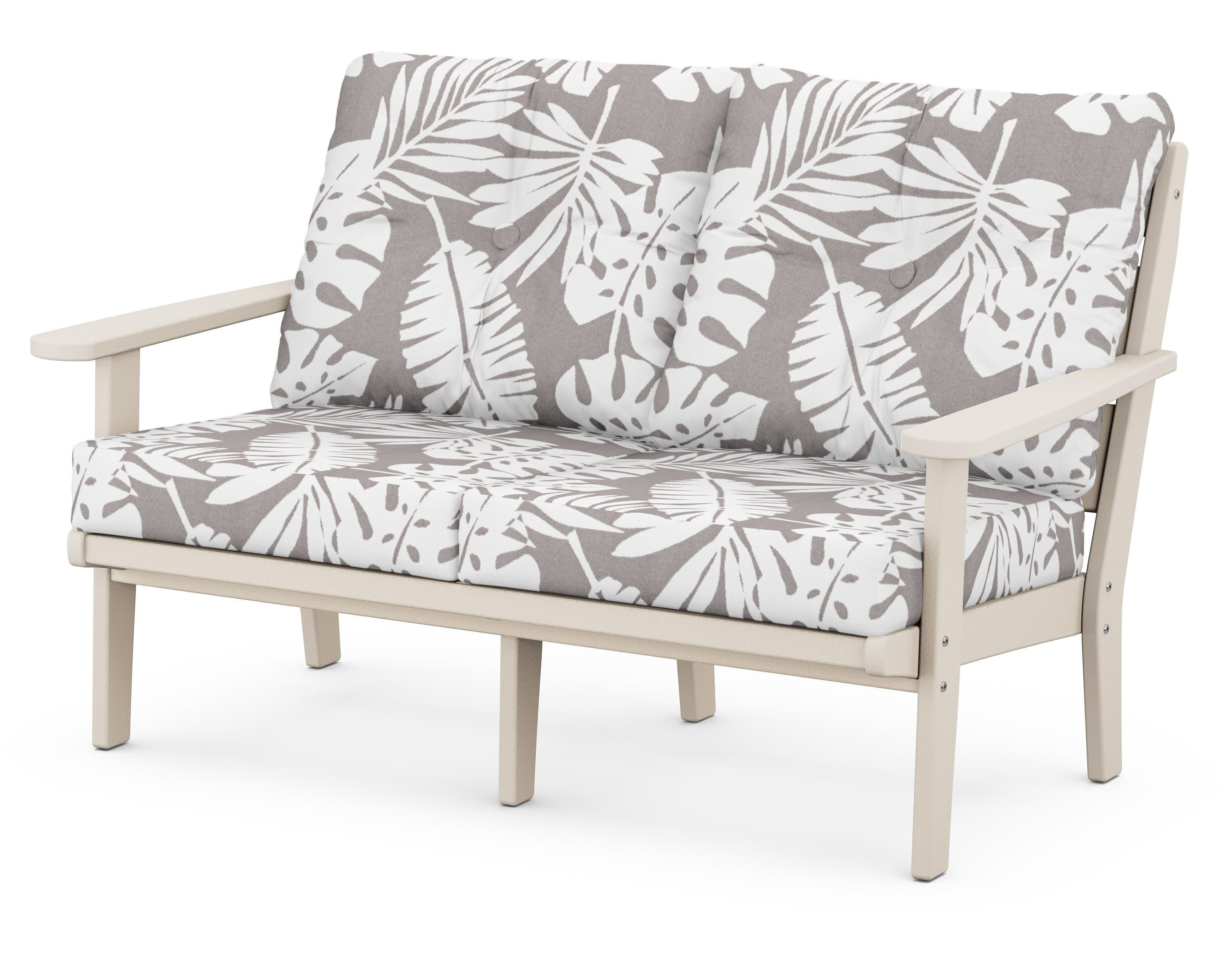 Lakeside Deep Seating Loveseat in Sand / Leaf Grey Mist