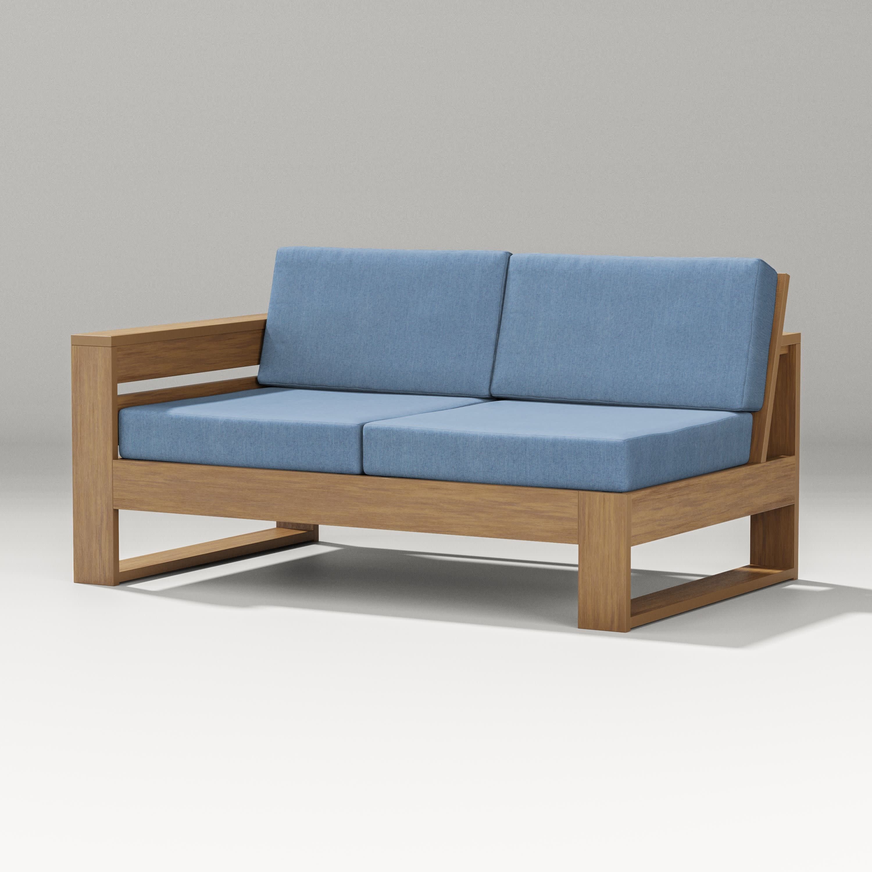 Latitude Modular Left Arm Loveseat in Natural / Sky Blue