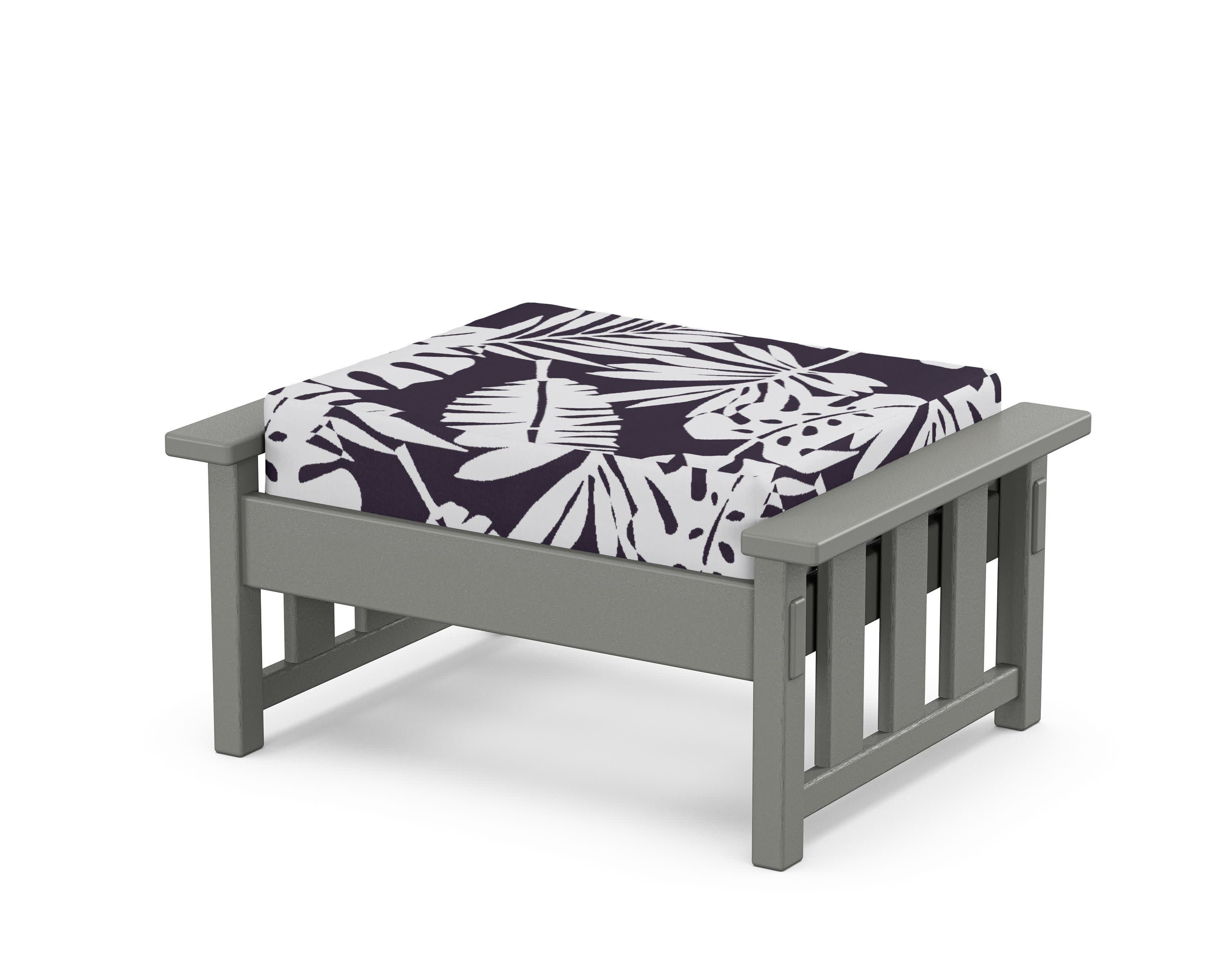 Acadia Deep Seating Ottoman in Slate Grey / Leaf Navy