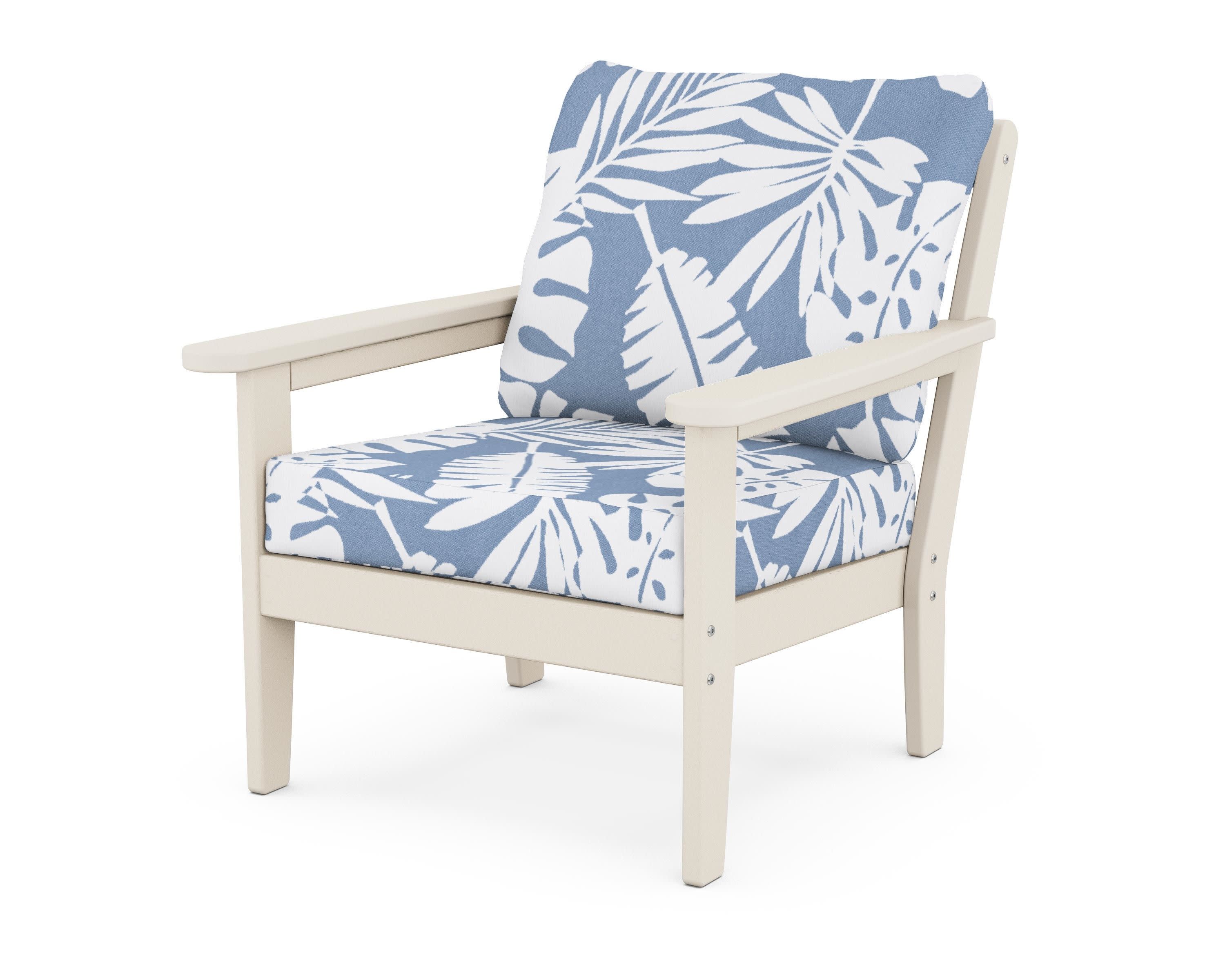 Cottage Deep Seating Chair in Sand / Leaf Sky Blue