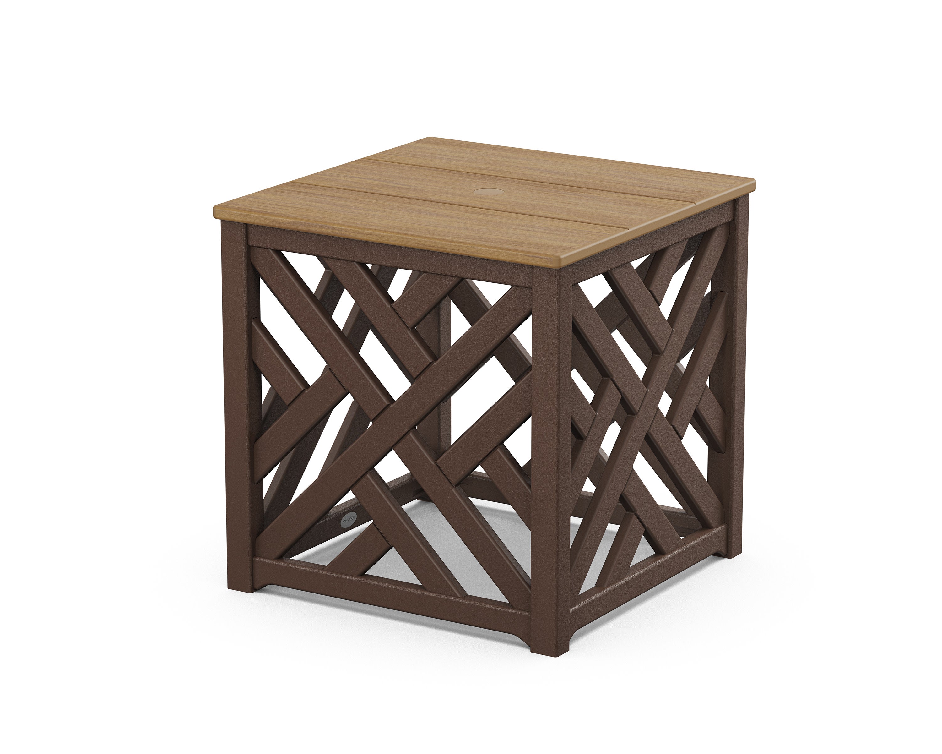 Chippendale Umbrella Stand Accent Table in Mahogany / Natural