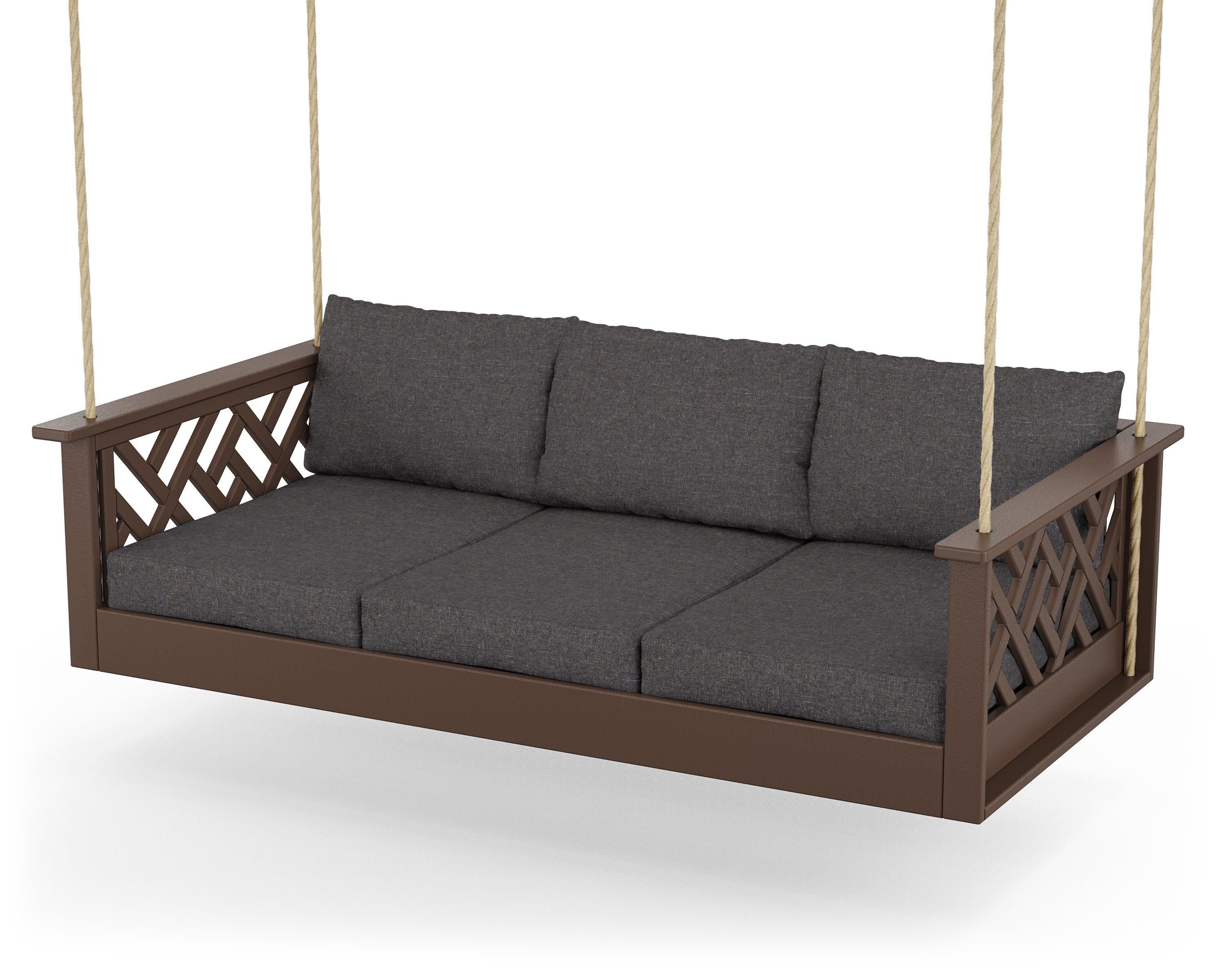 Chippendale Daybed Swing in Mahogany / Ash Charcoal