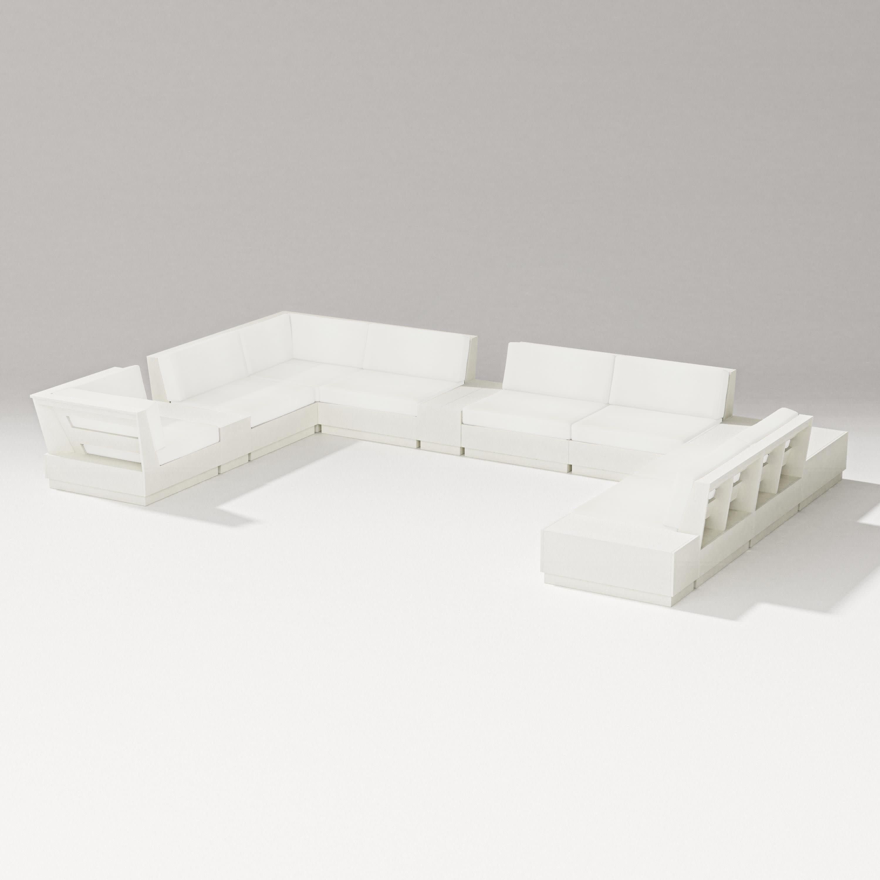 Elevate 12-Piece Conversation Sectional Set in Vintage White / Natural Linen