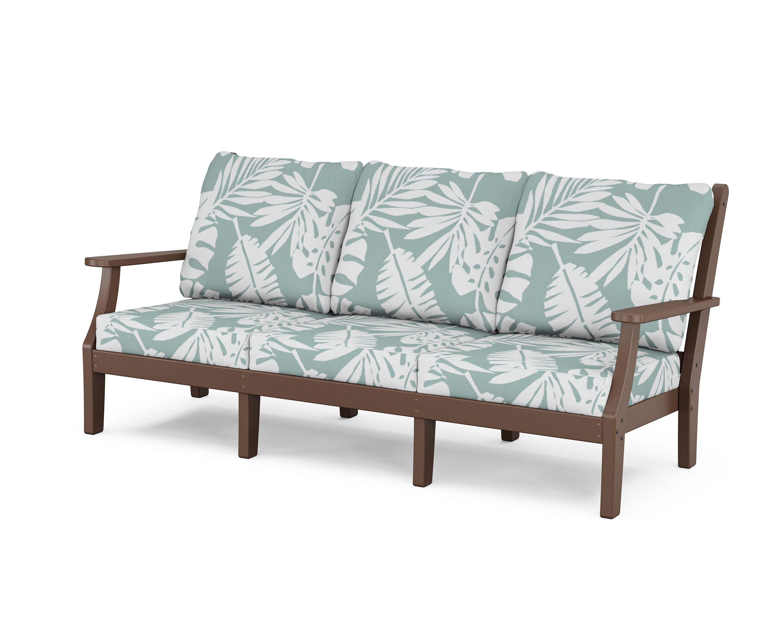 Wovendale Deep Seating Sofa in Mahogany / Leaf Glacier Spa