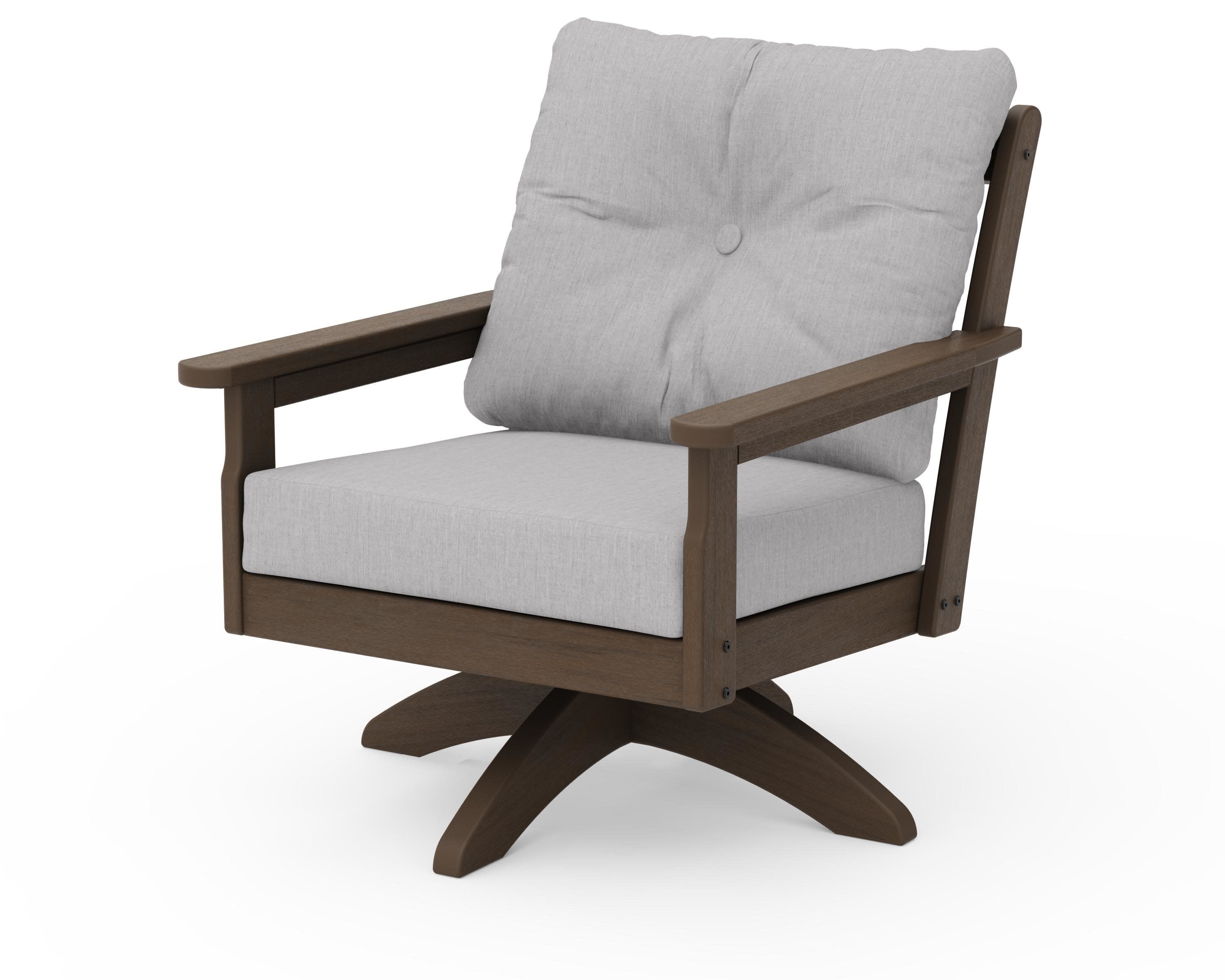 Vineyard Deep Seating Swivel Chair in Kona / Granite