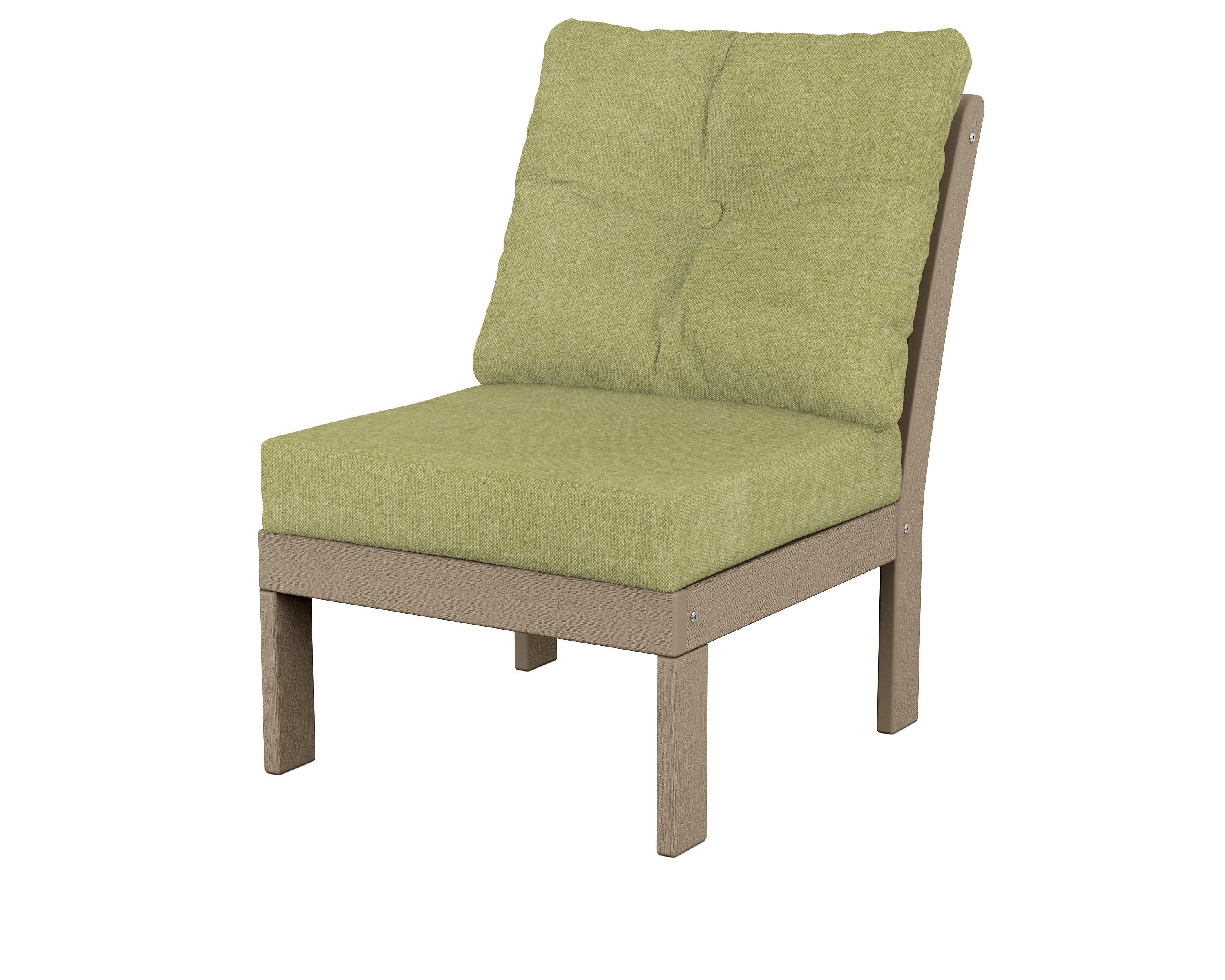 Vineyard Modular Armless Chair in Vintage Sahara / Chartreuse Boucle