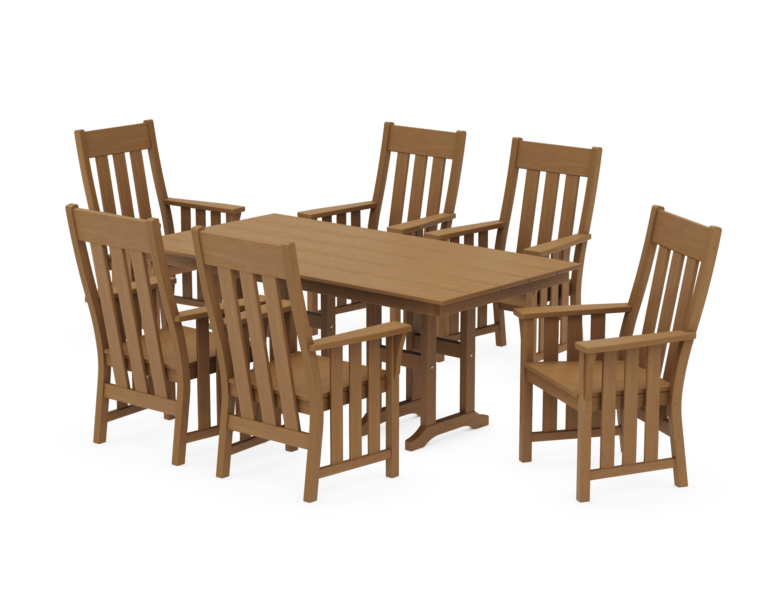 Acadia Arm Chair 7-Piece Farmhouse Dining Set in Natural