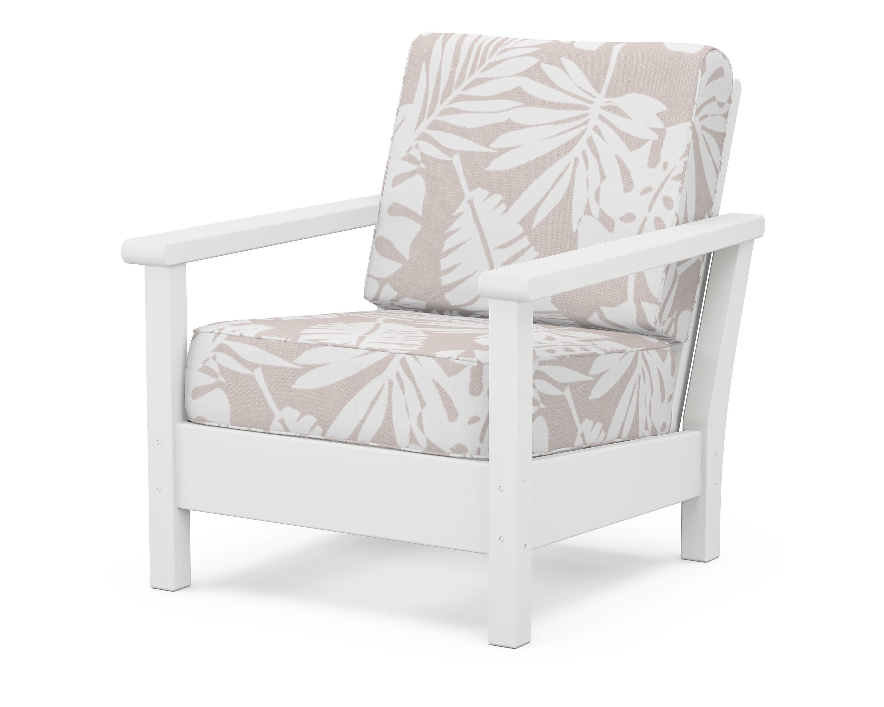 Harbour Deep Seating Chair in White / Leaf Dune Burlap