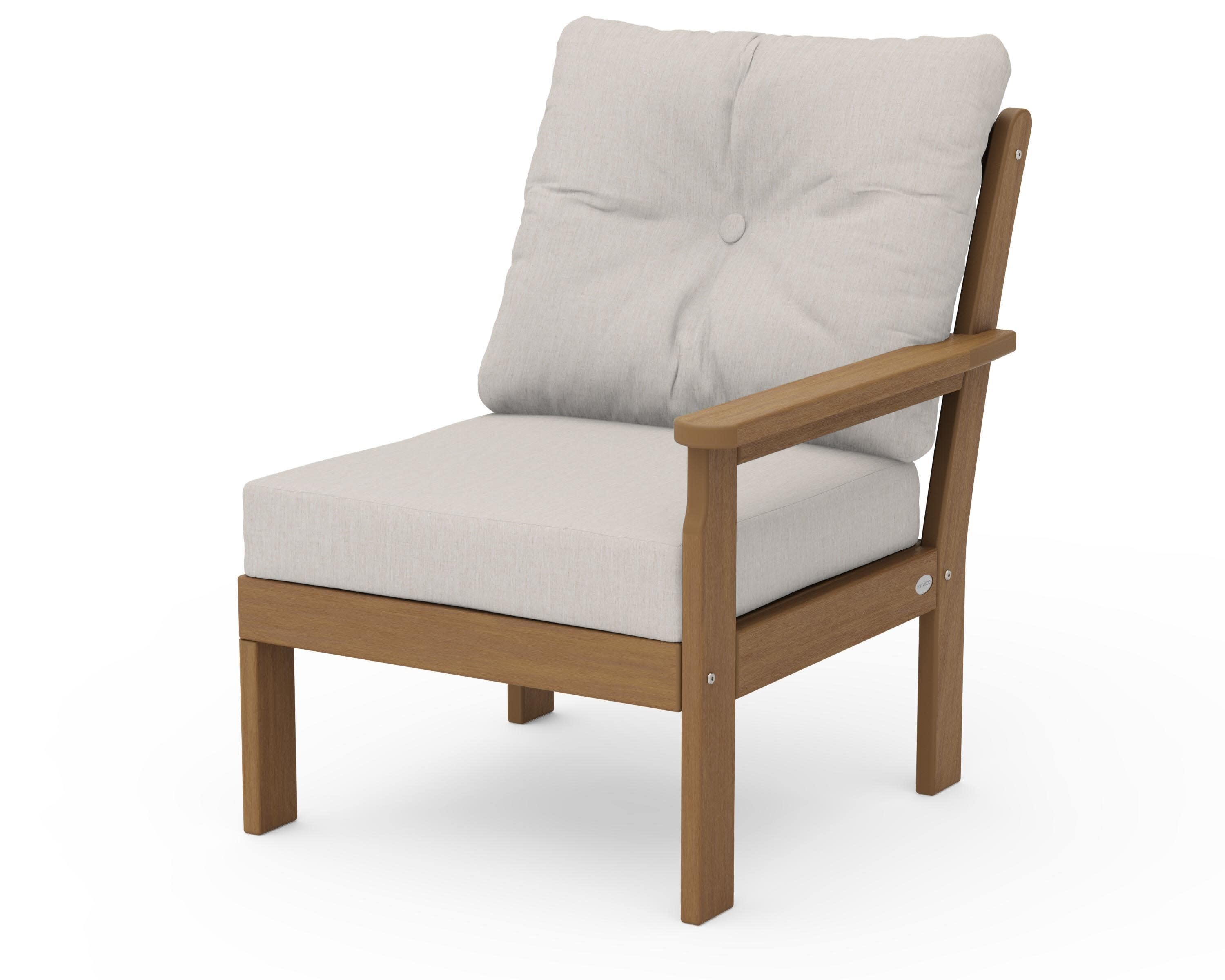 Vineyard Modular Right Arm Chair in Natural / Cast Ash