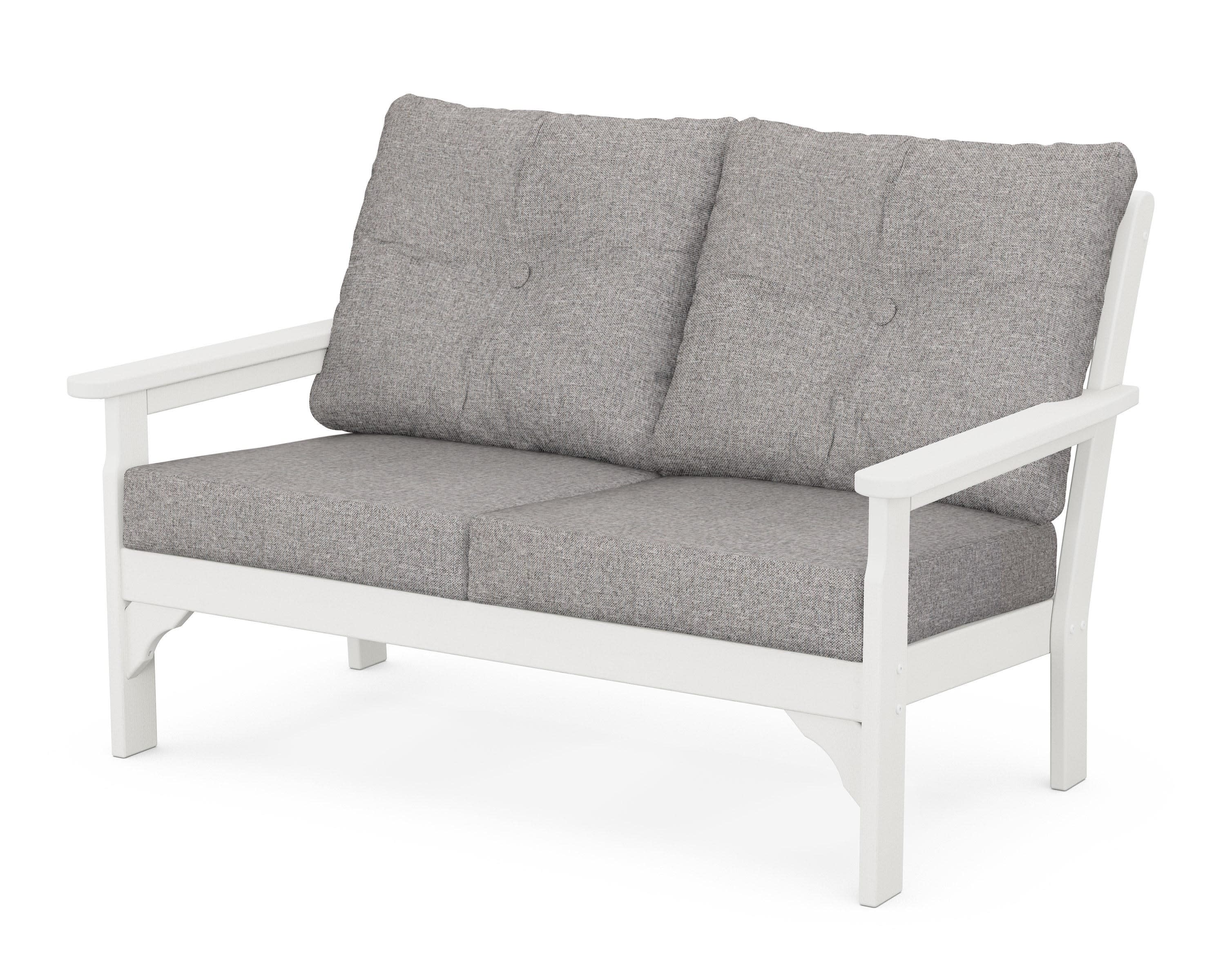 Vineyard Deep Seating Loveseat in Vintage White / Grey Mist